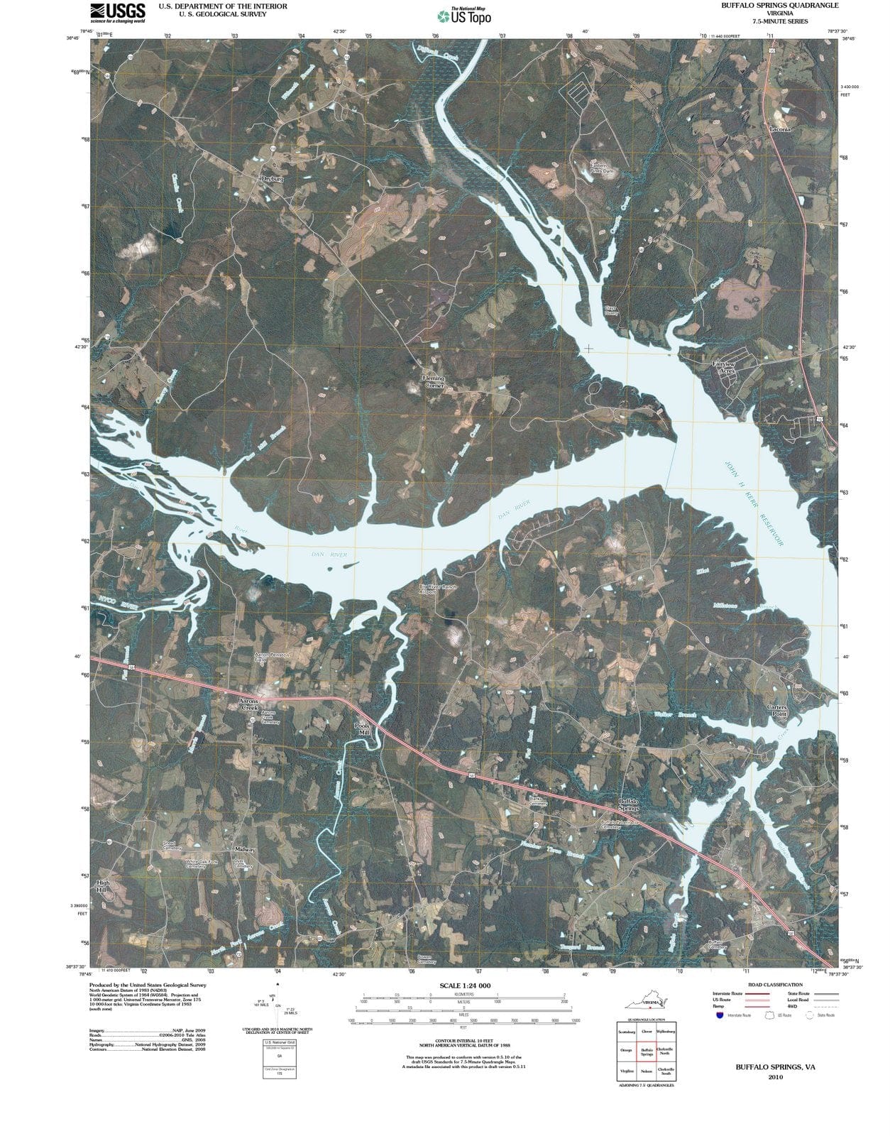 2010 Buffalo Springs, VA - Virginia - USGS Topographic Map