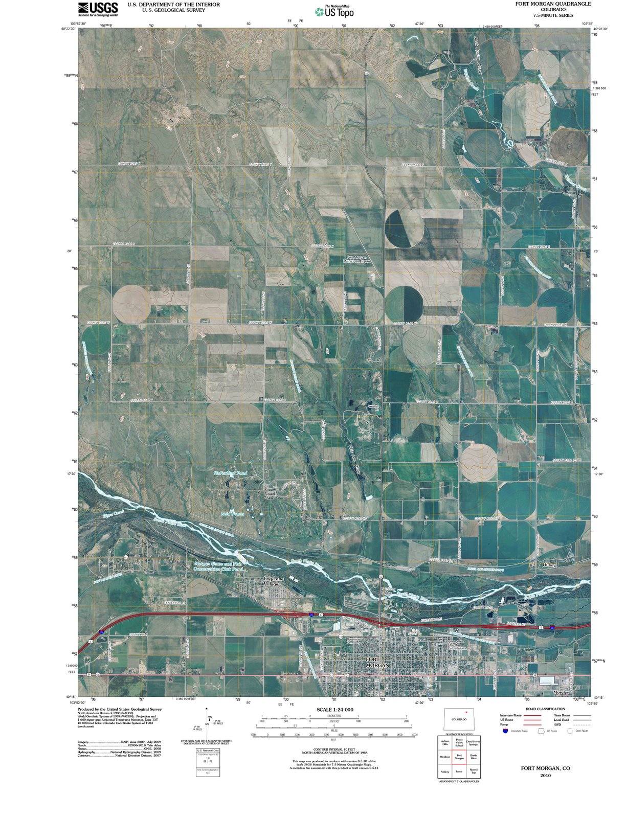 2010 Fort Morgan, CO - Colorado - USGS Topographic Map