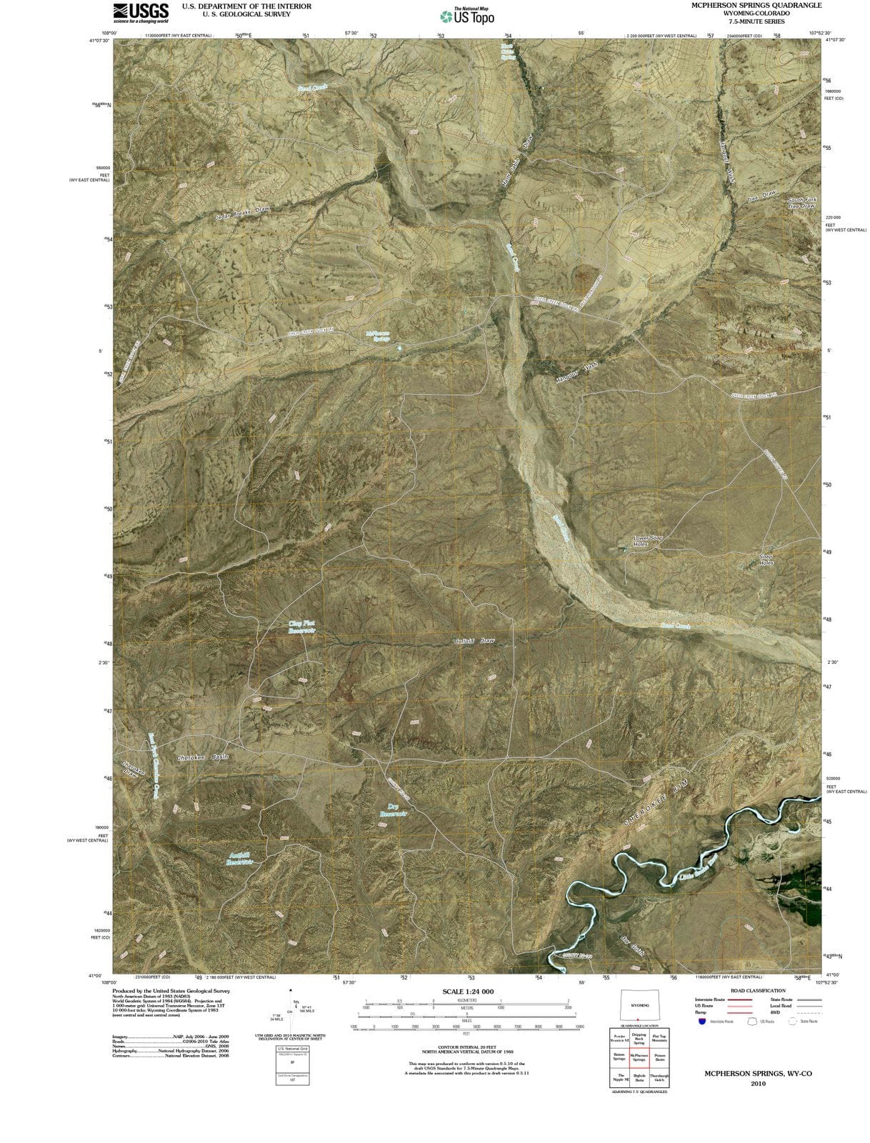 2010 McPherson Springs, WY - Wyoming - USGS Topographic Map