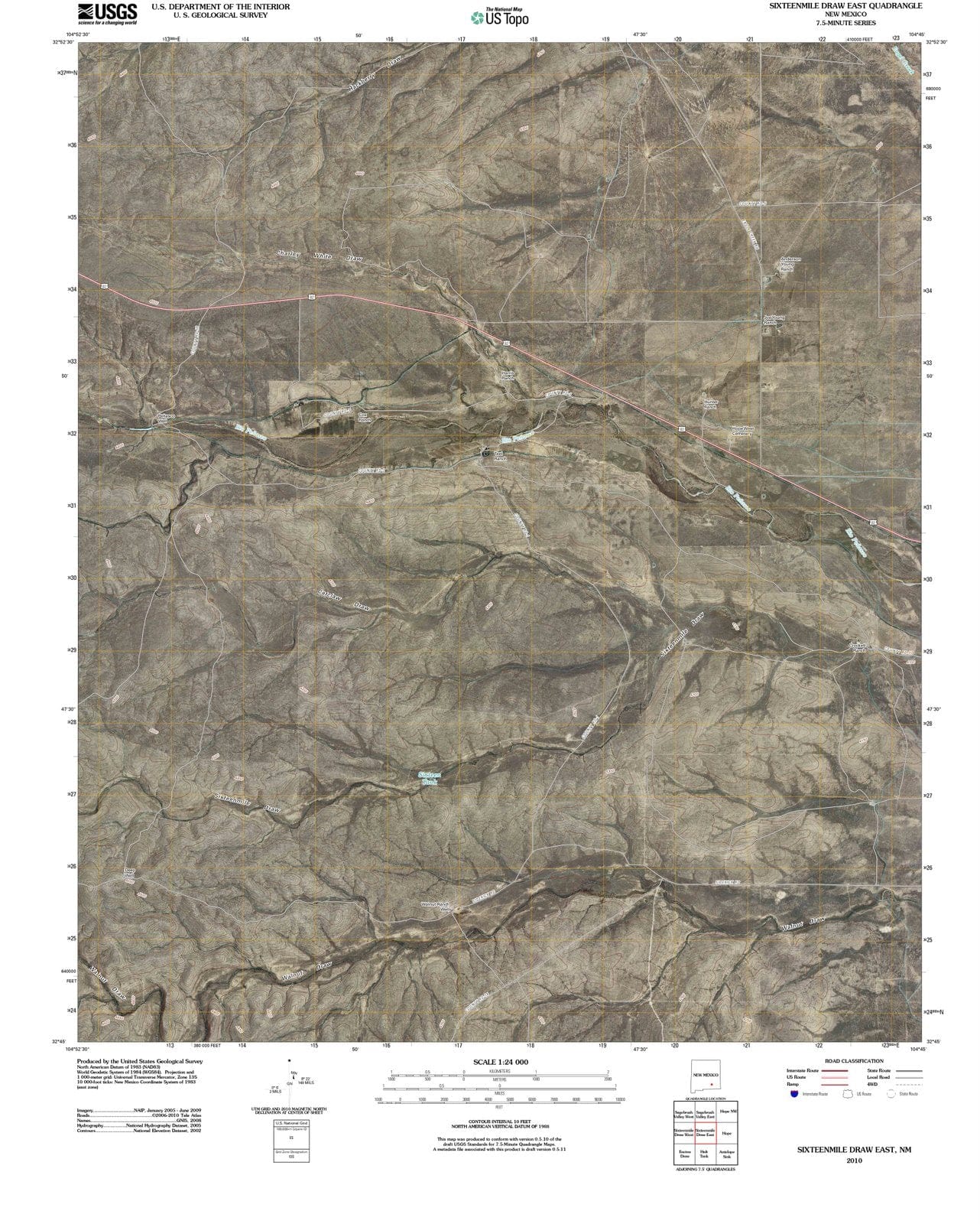 2010 Sixteenmileraw East, NM - New Mexico - USGS Topographic Map
