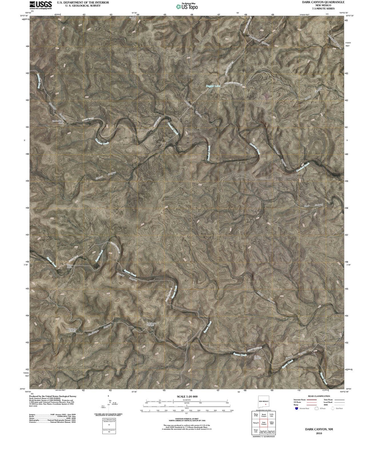 2010 Dark Canyon, NM - New Mexico - USGS Topographic Map