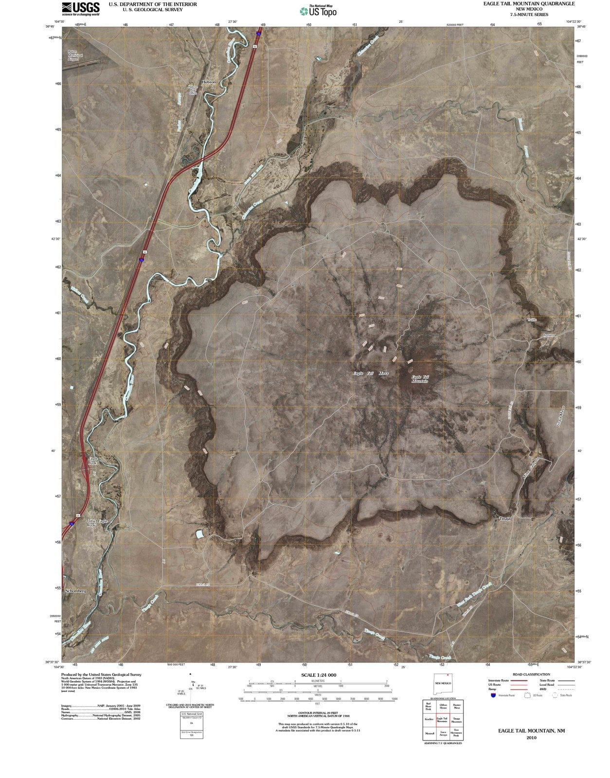 2010 Eagle Tail Mountain, NM - New Mexico - USGS Topographic Map