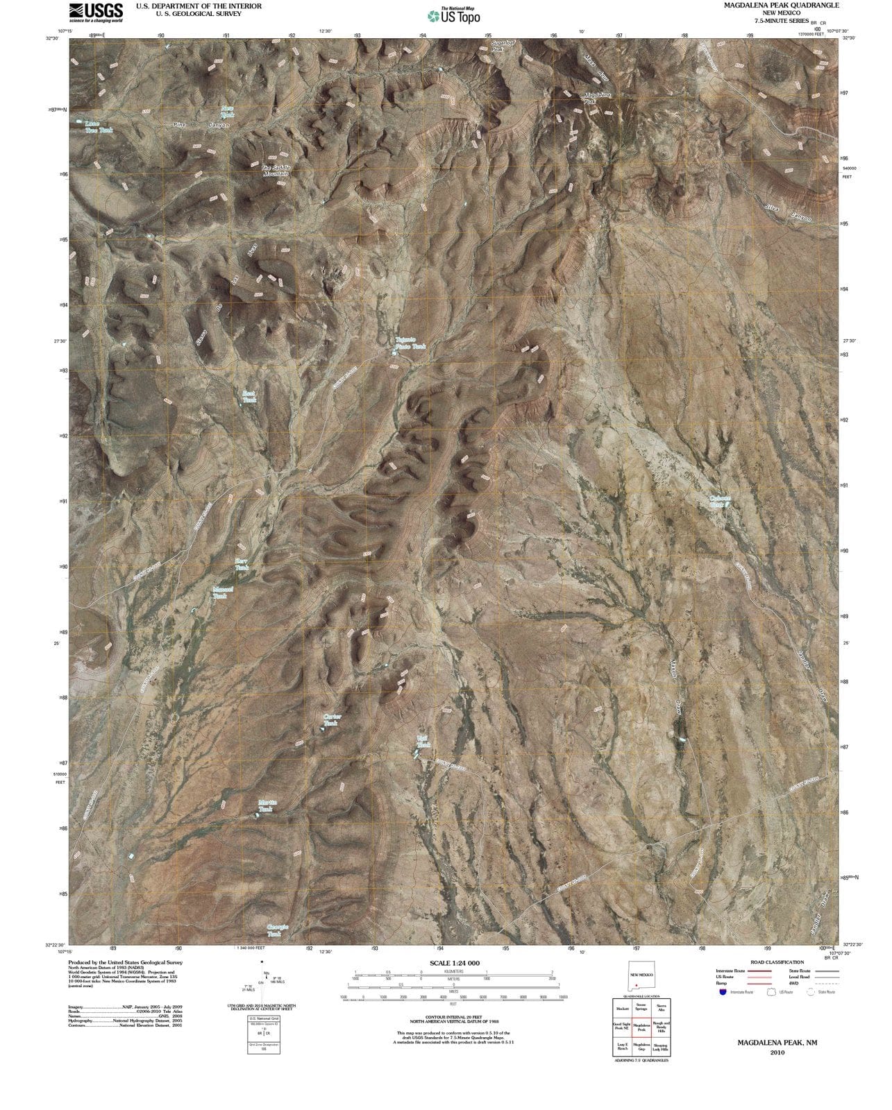 2010 Magdalena Peak, NM - New Mexico - USGS Topographic Map