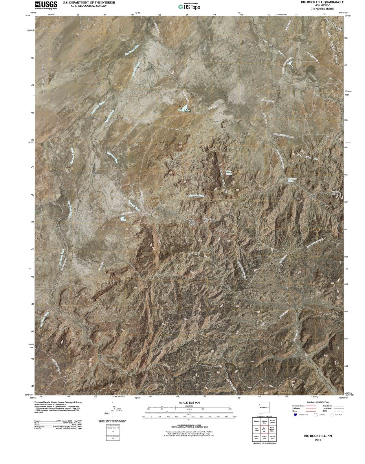 2010 Big Rock Hill, NM - New Mexico - USGS Topographic Map