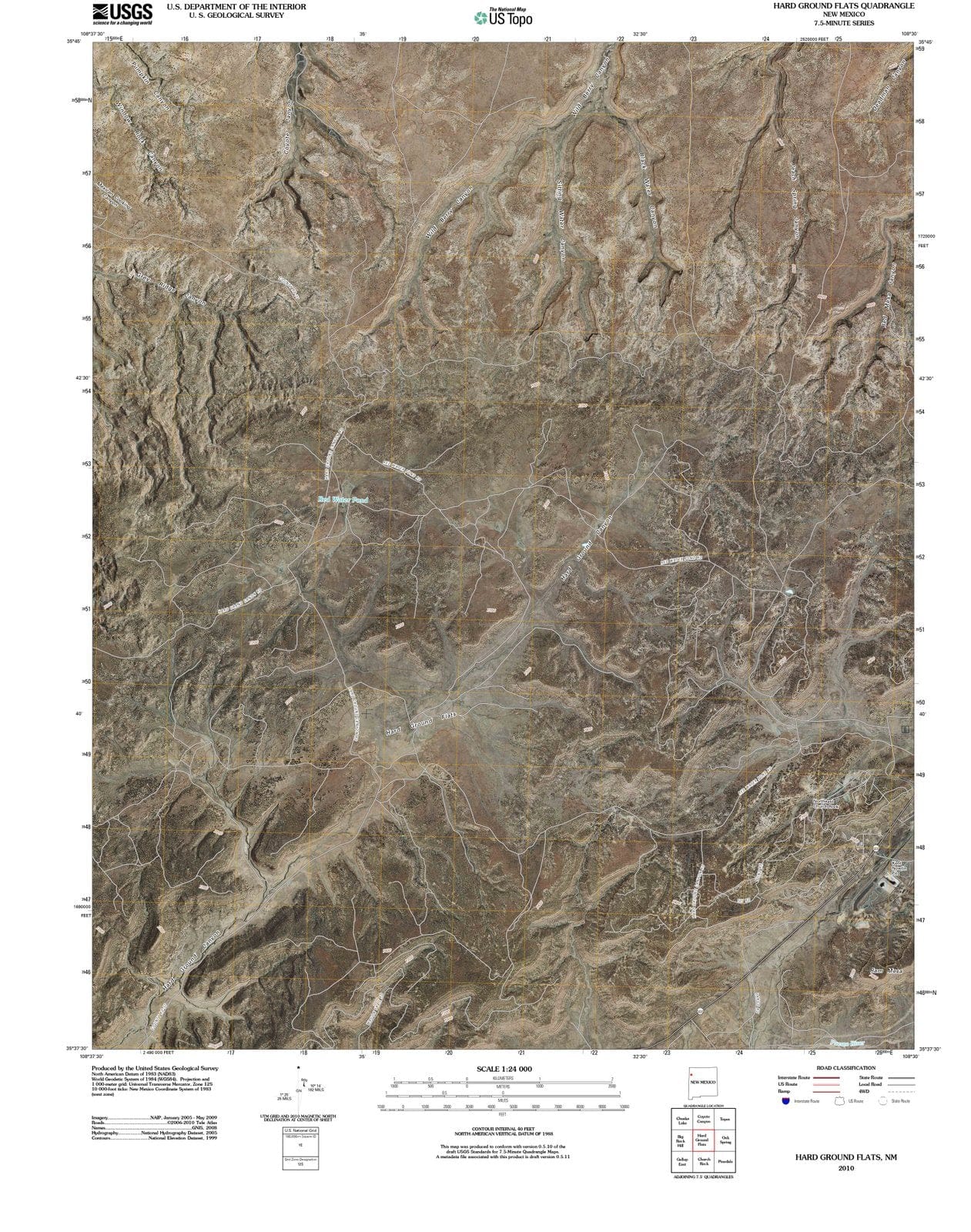 2010 Hard Ground Flats, NM - New Mexico - USGS Topographic Map