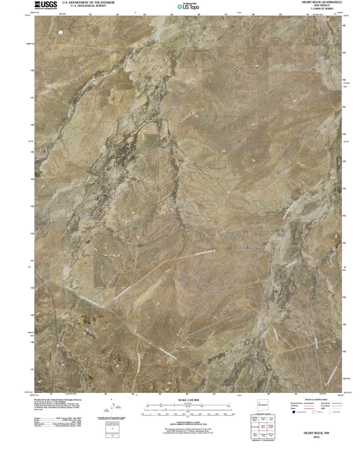 2010 Heart Rock, NM - New Mexico - USGS Topographic Map