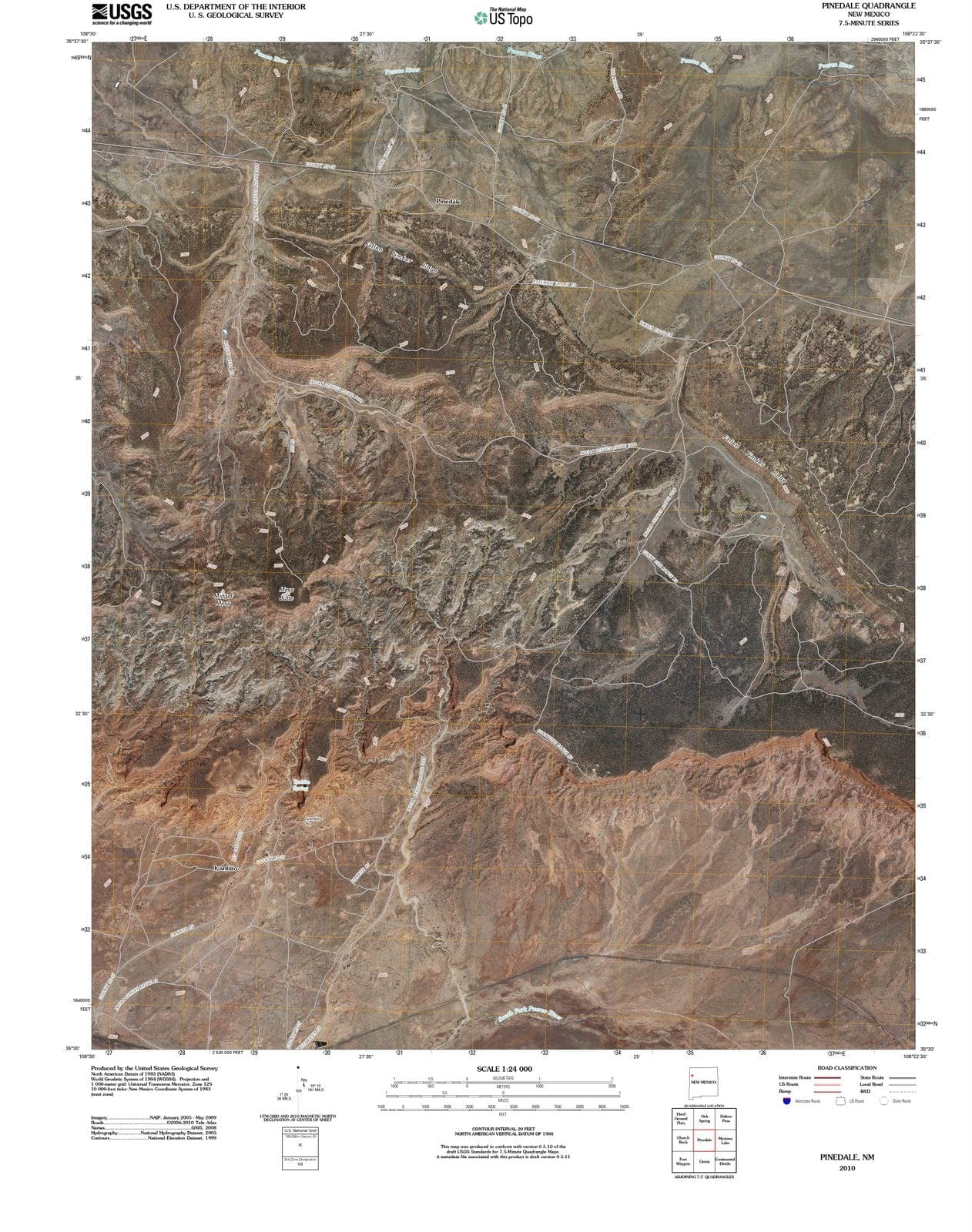 2010 Pinedale, NM - New Mexico - USGS Topographic Map
