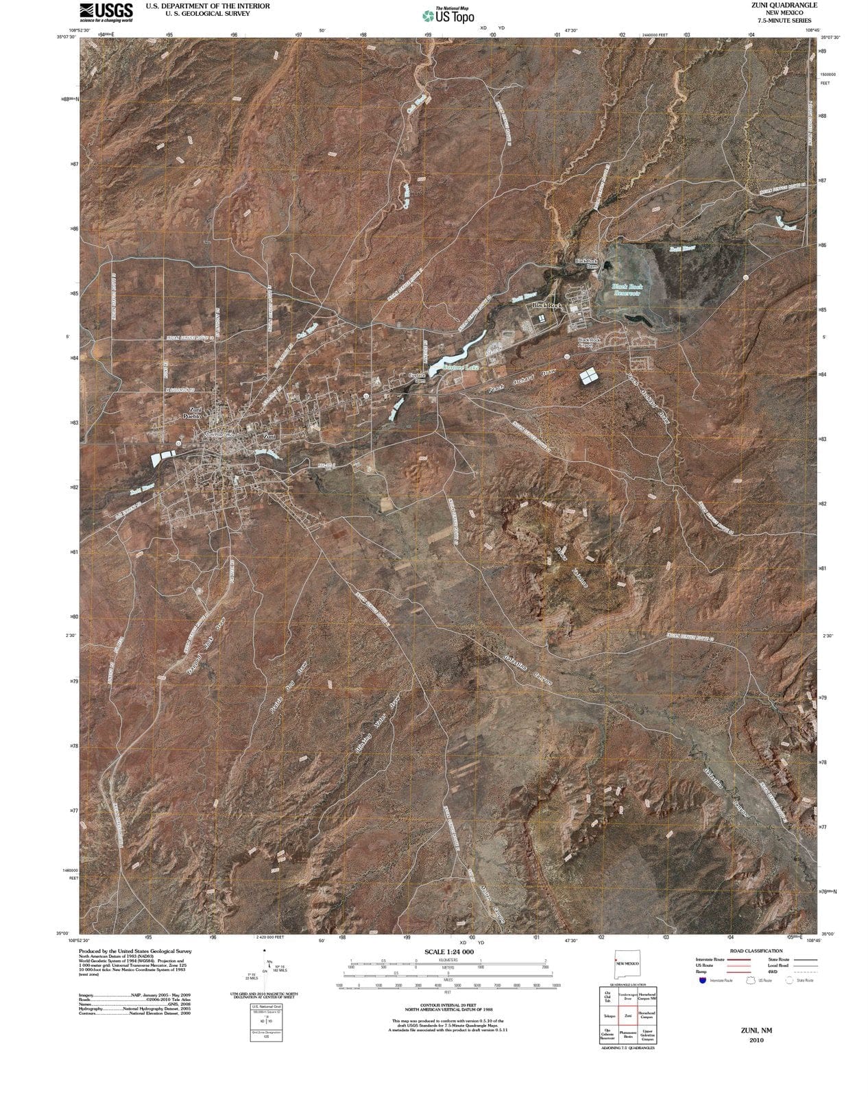 2010 Zuni, NM - New Mexico - USGS Topographic Map