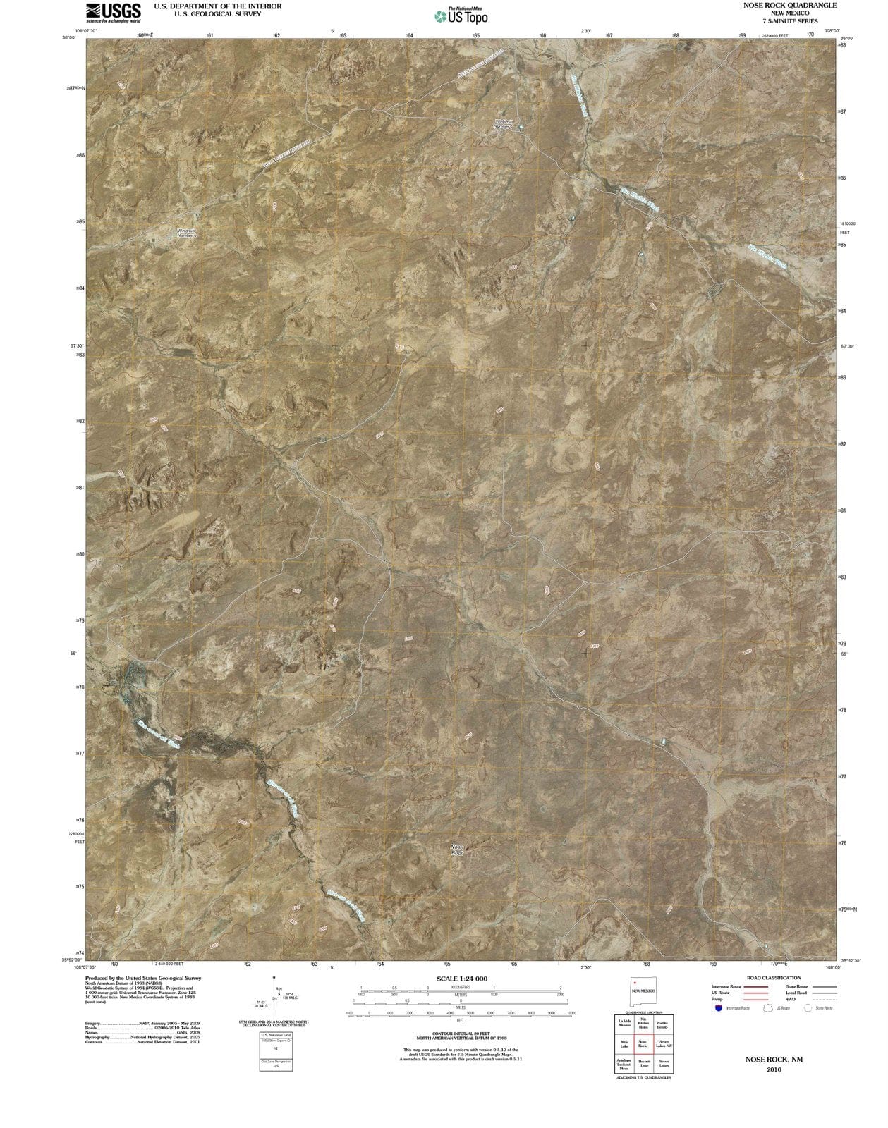2010 Nose Rock, NM - New Mexico - USGS Topographic Map