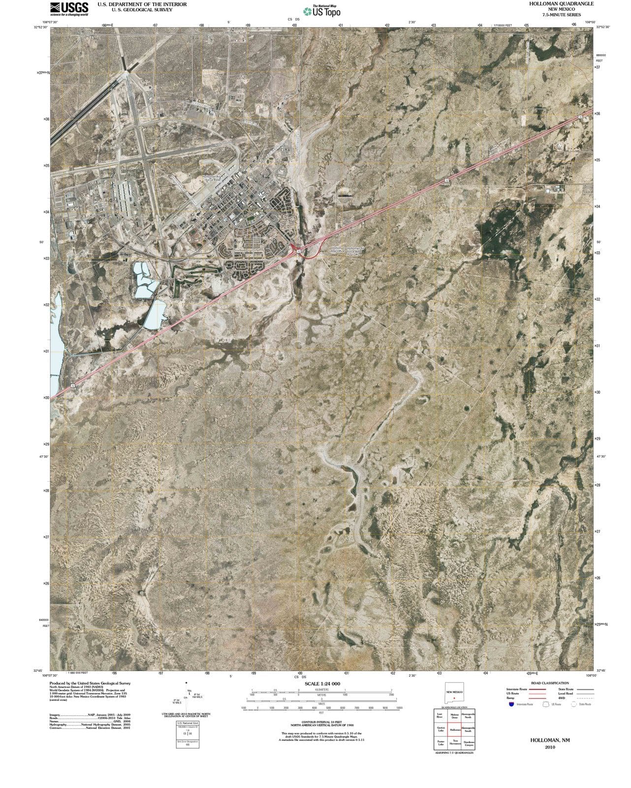 2010 Holloman, NM - New Mexico - USGS Topographic Map