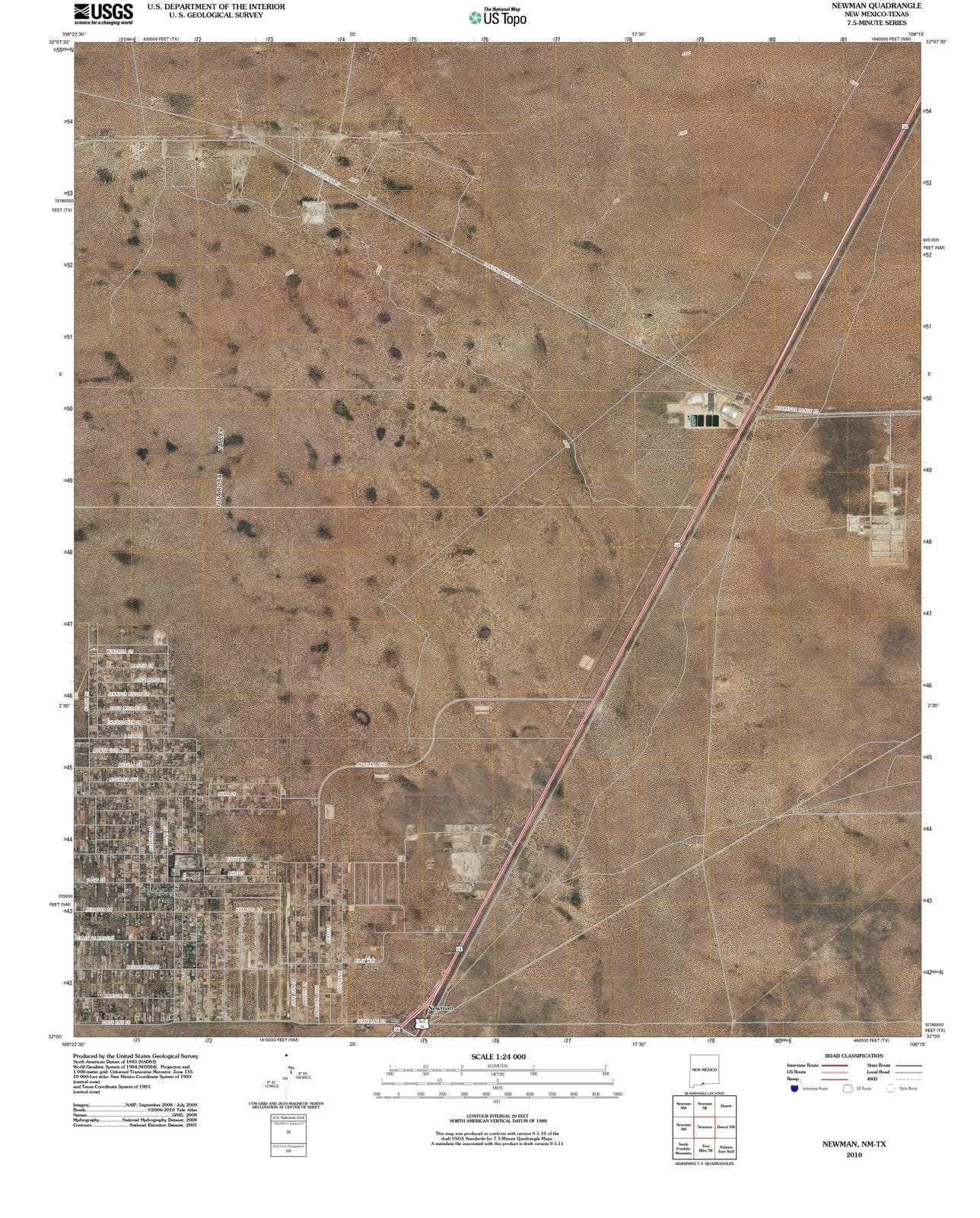 2010 Newman, NM - New Mexico - USGS Topographic Map
