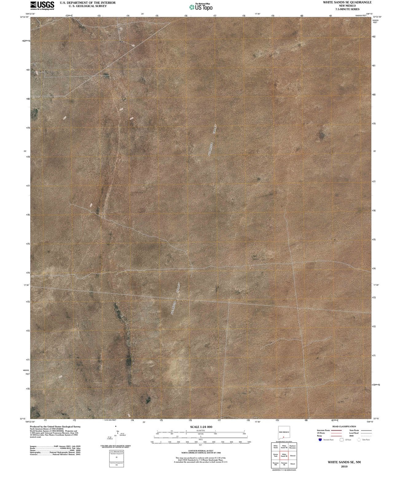 2010 White Sands, NM - New Mexico - USGS Topographic Map v3