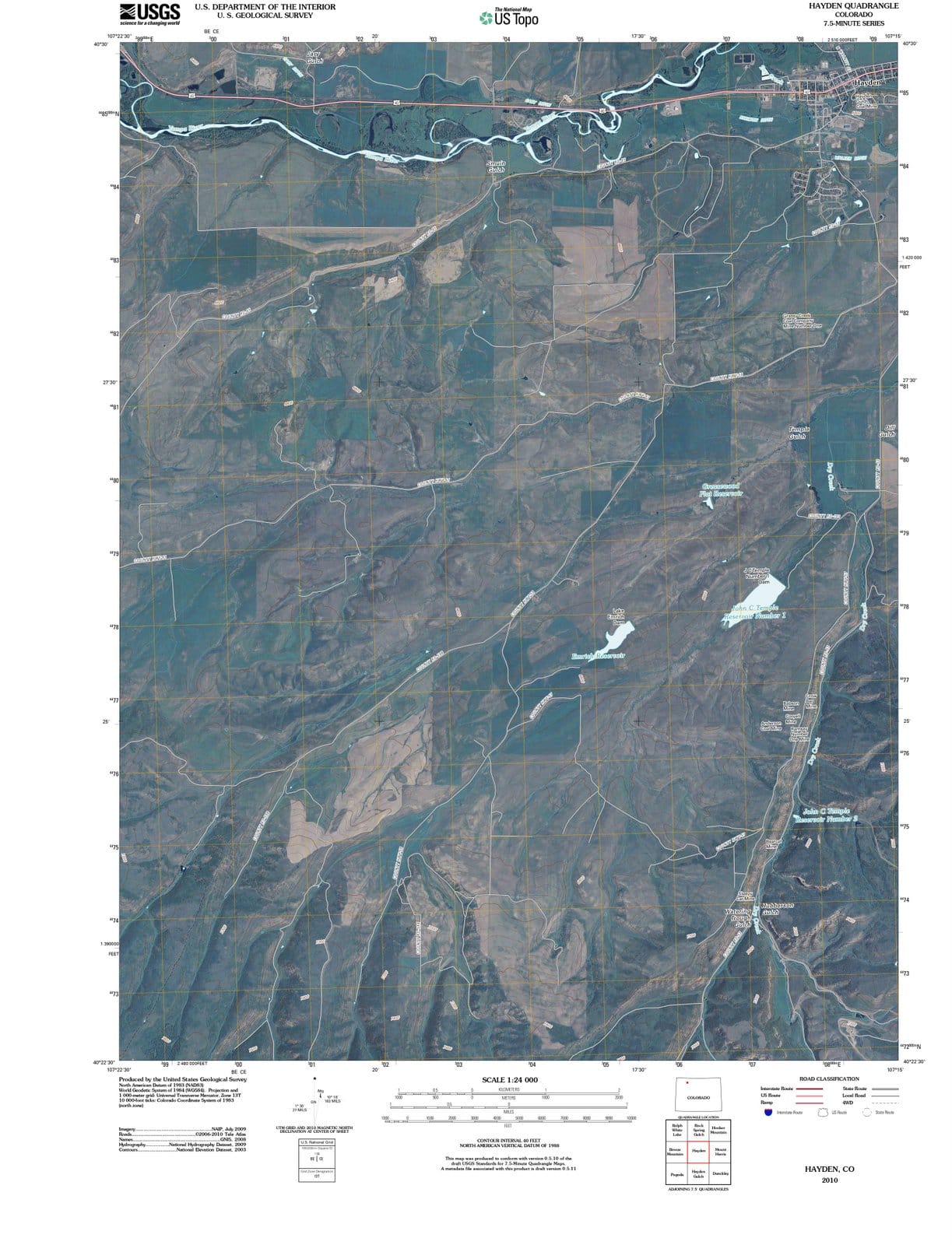 2010 Hayden, CO - Colorado - USGS Topographic Map