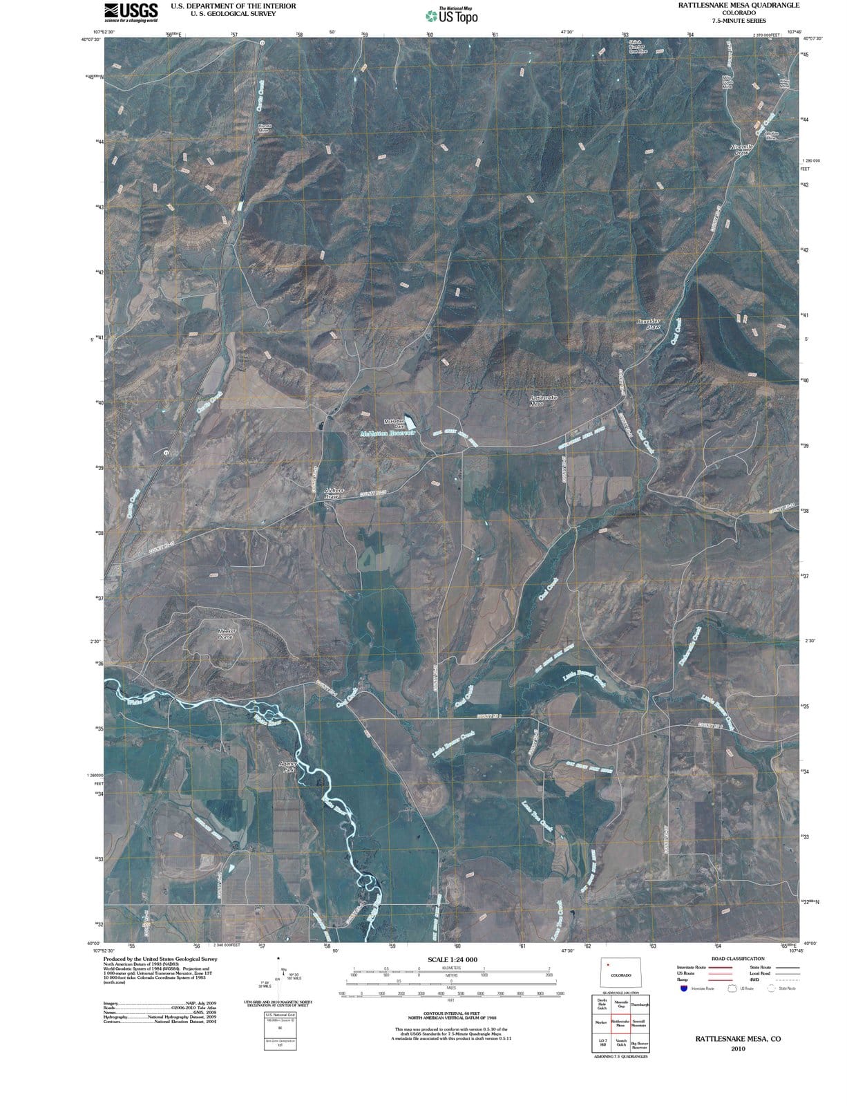 2010 Rattlesnake Mesa, CO - Colorado - USGS Topographic Map