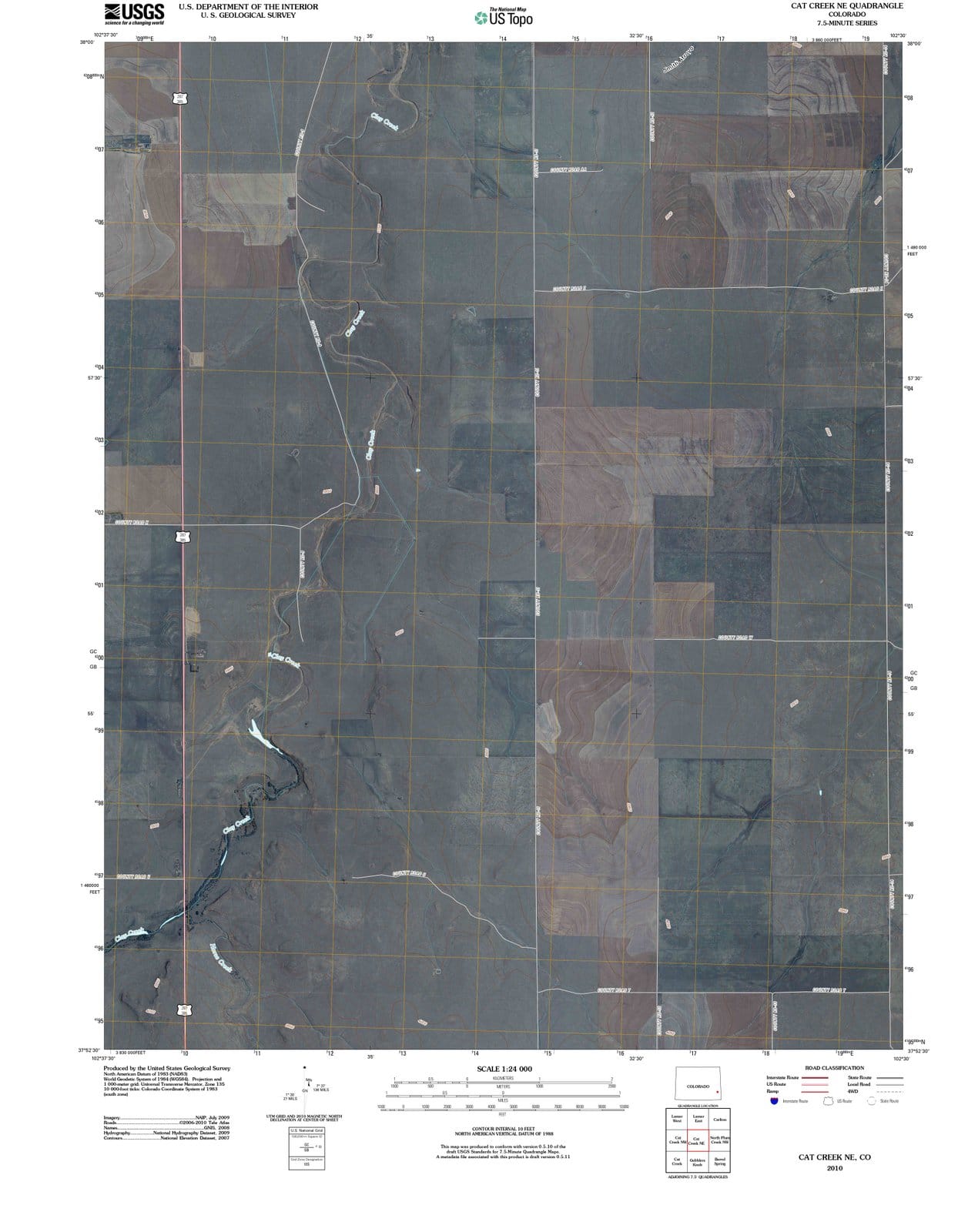 2010 Cat Creek, CO - Colorado - USGS Topographic Map v2
