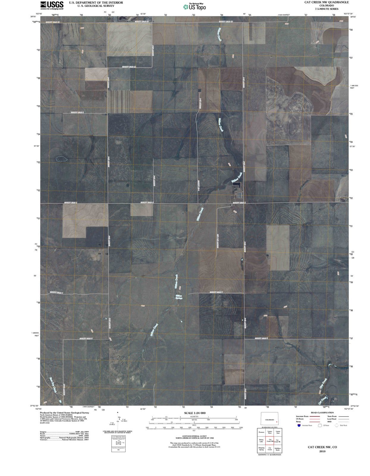 2010 Cat Creek, CO - Colorado - USGS Topographic Map v3