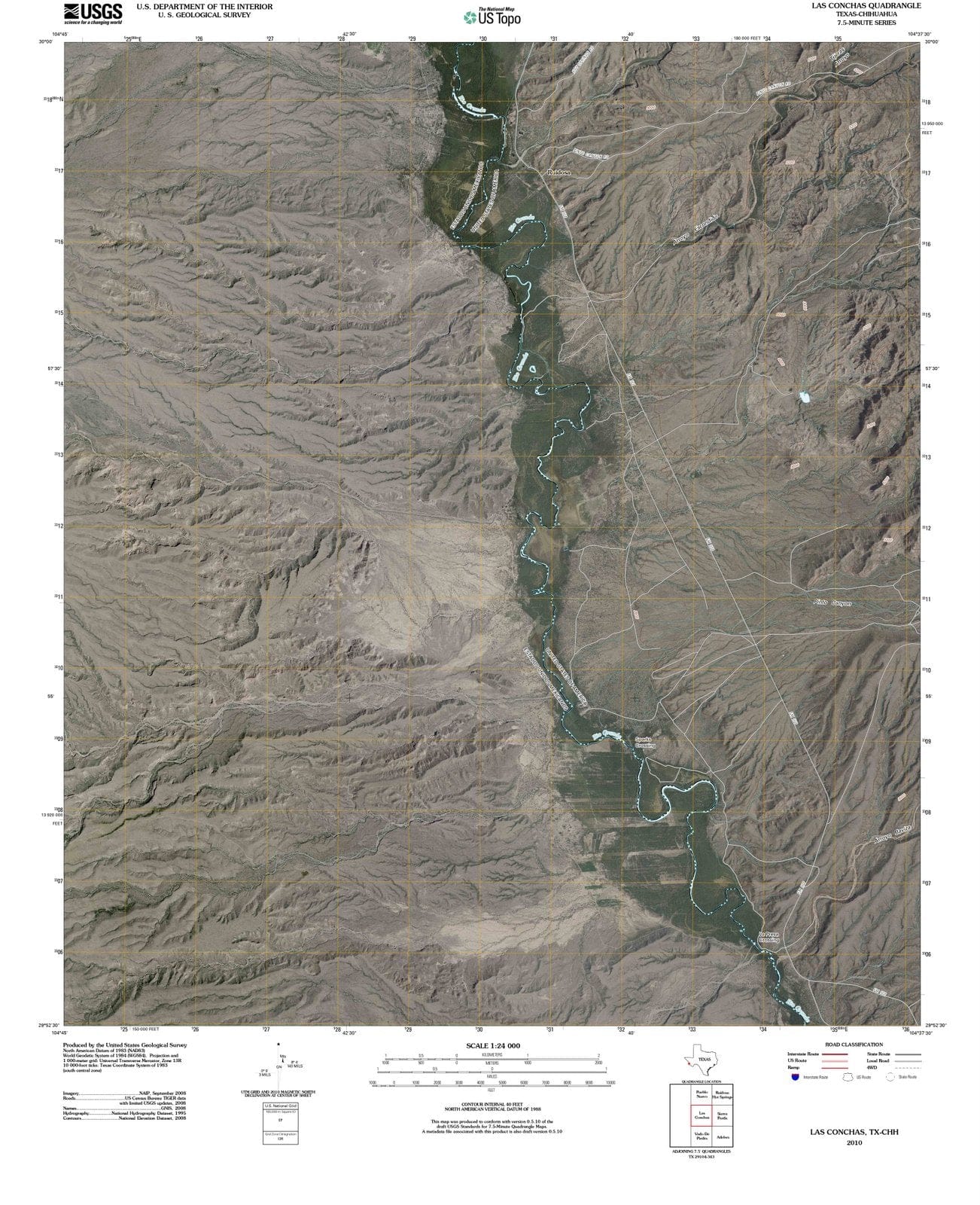 2010 Las Conchas, TX - Texas - USGS Topographic Map