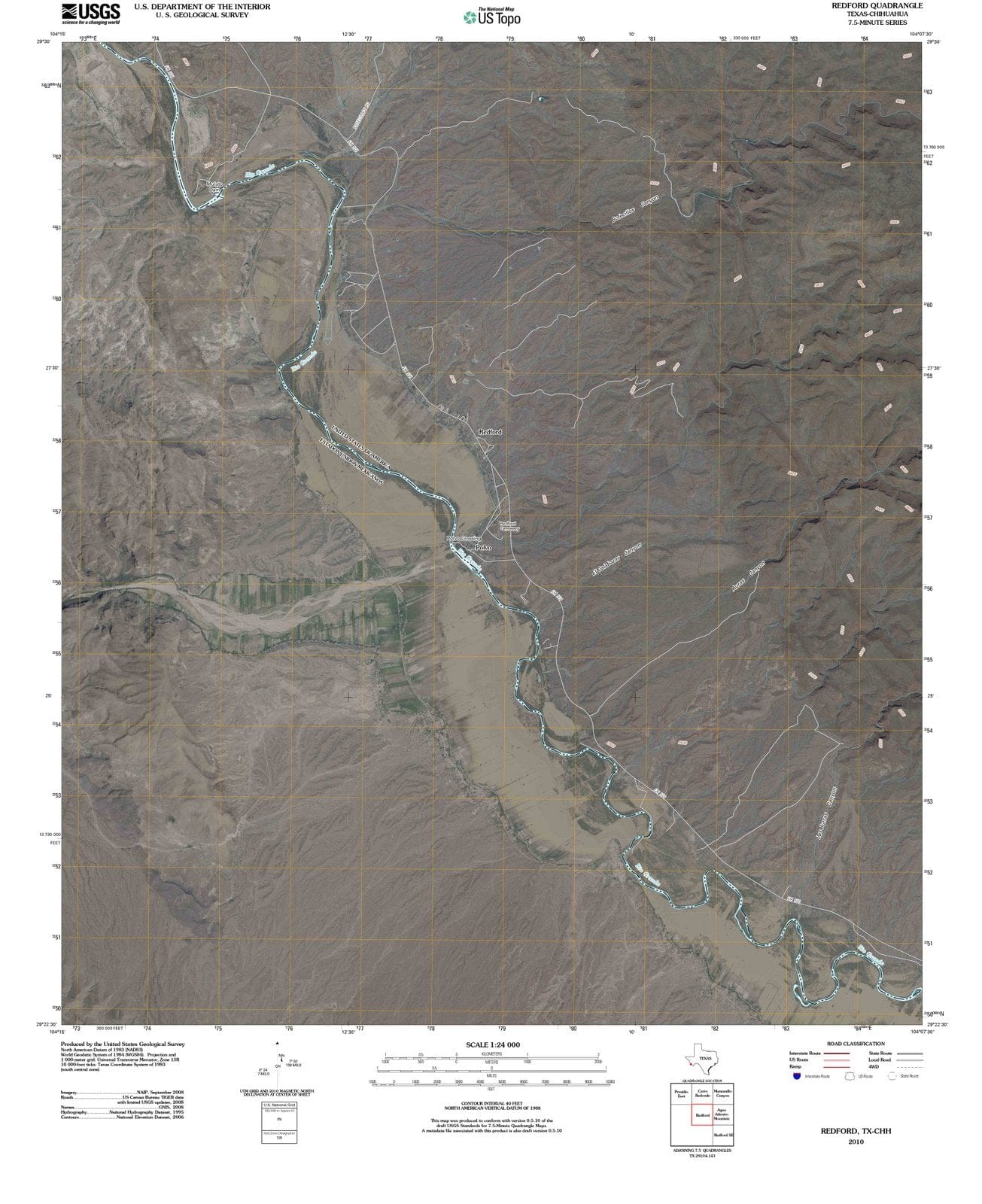 2010 Redford, TX - Texas - USGS Topographic Map
