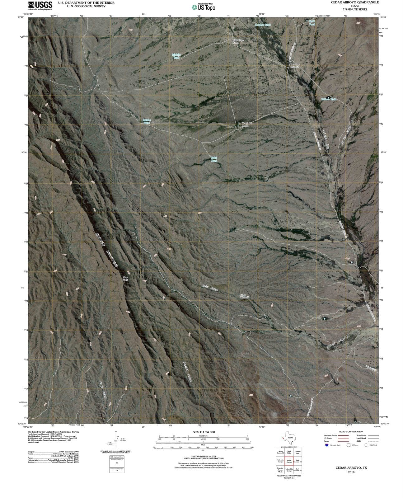 2010 Cedar Arroyo, TX - Texas - USGS Topographic Map