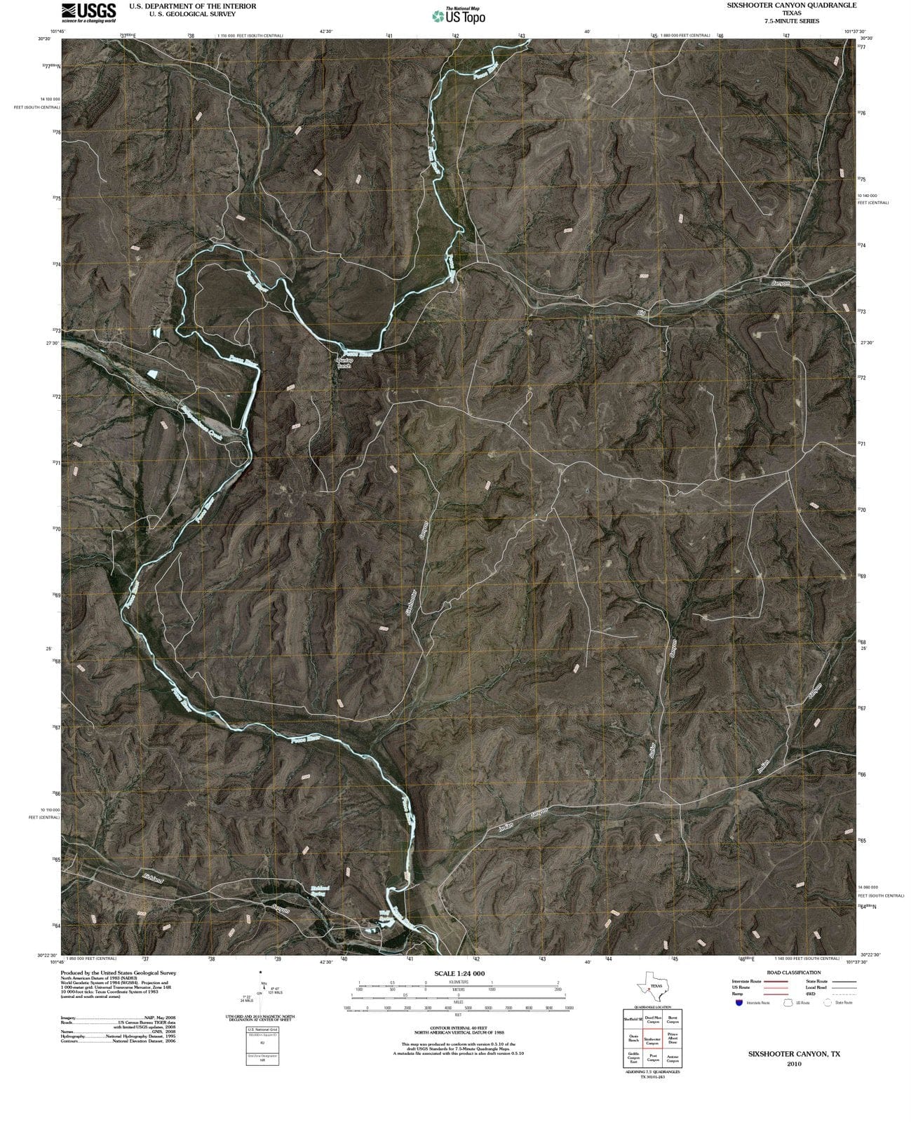 2010 Sixshooter Canyon, TX - Texas - USGS Topographic Map
