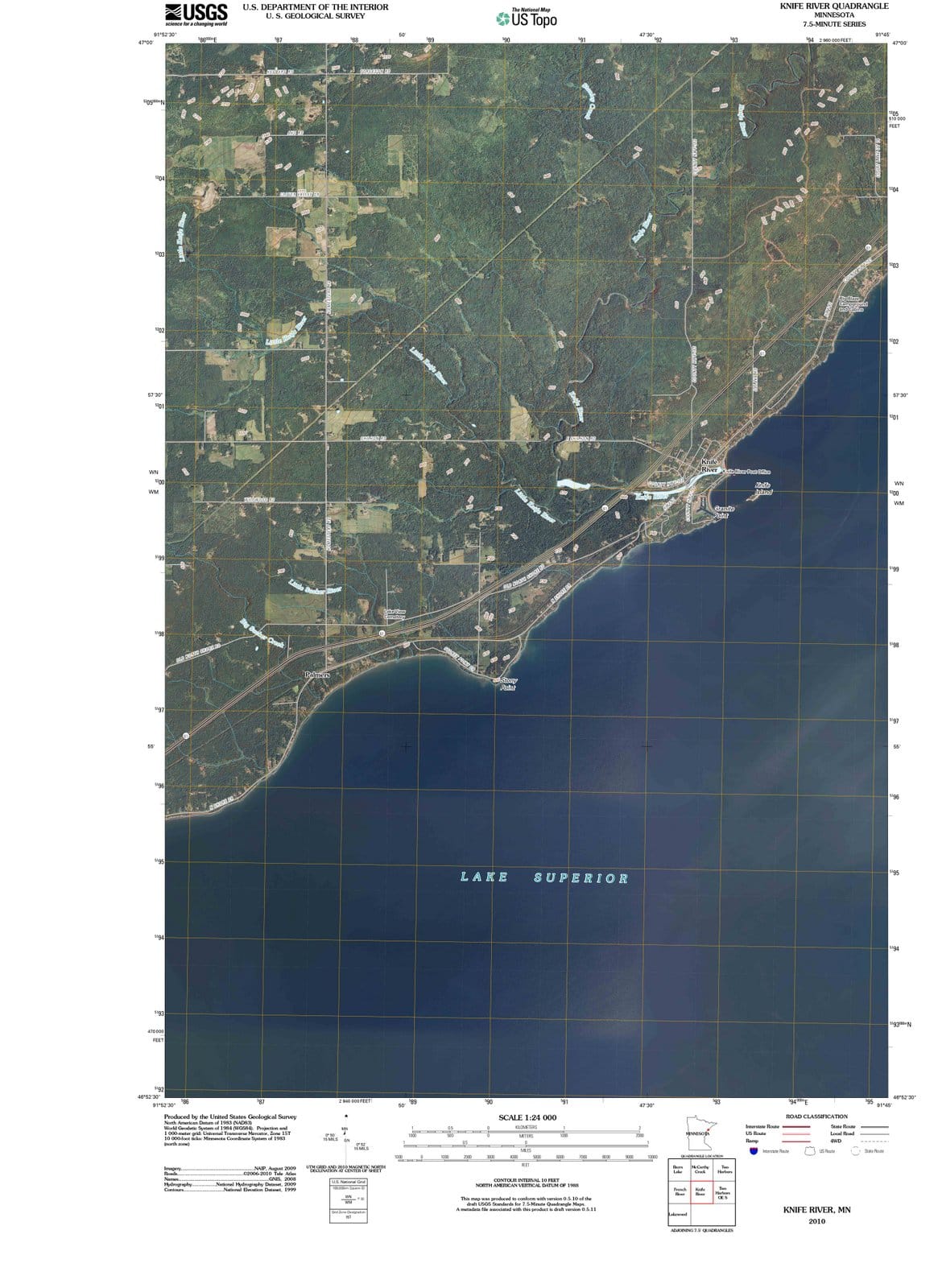 2010 Knife River, MN - Minnesota - USGS Topographic Map