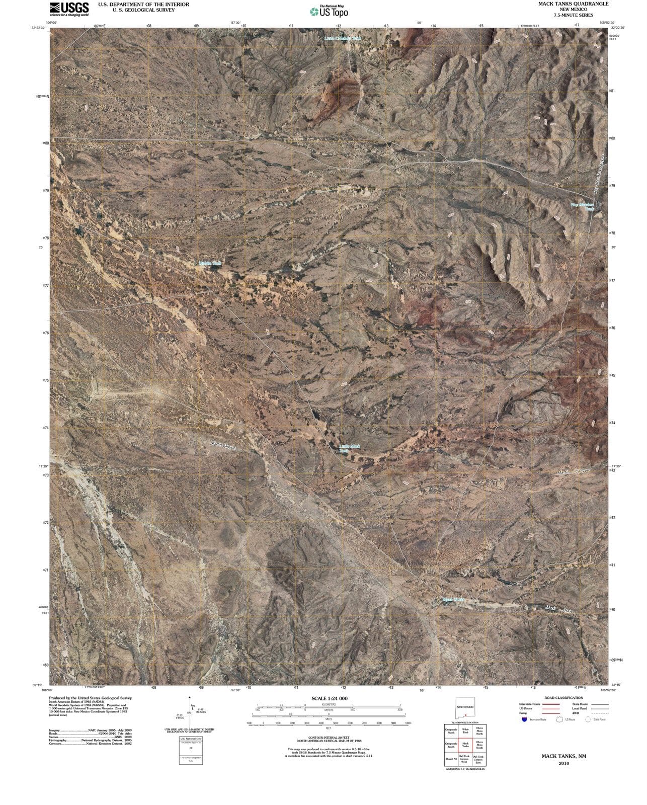 2010 Mack Tanks, NM - New Mexico - USGS Topographic Map