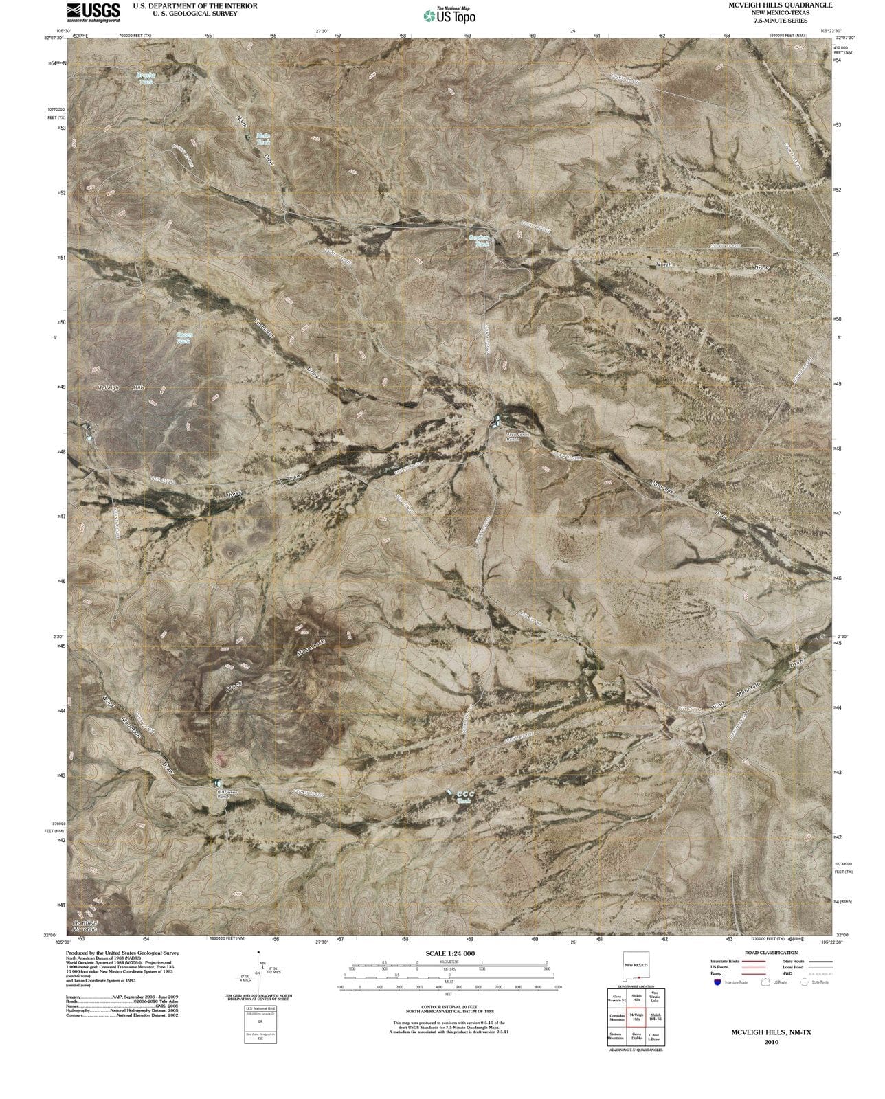2010 McVeigh Hills, NM - New Mexico - USGS Topographic Map