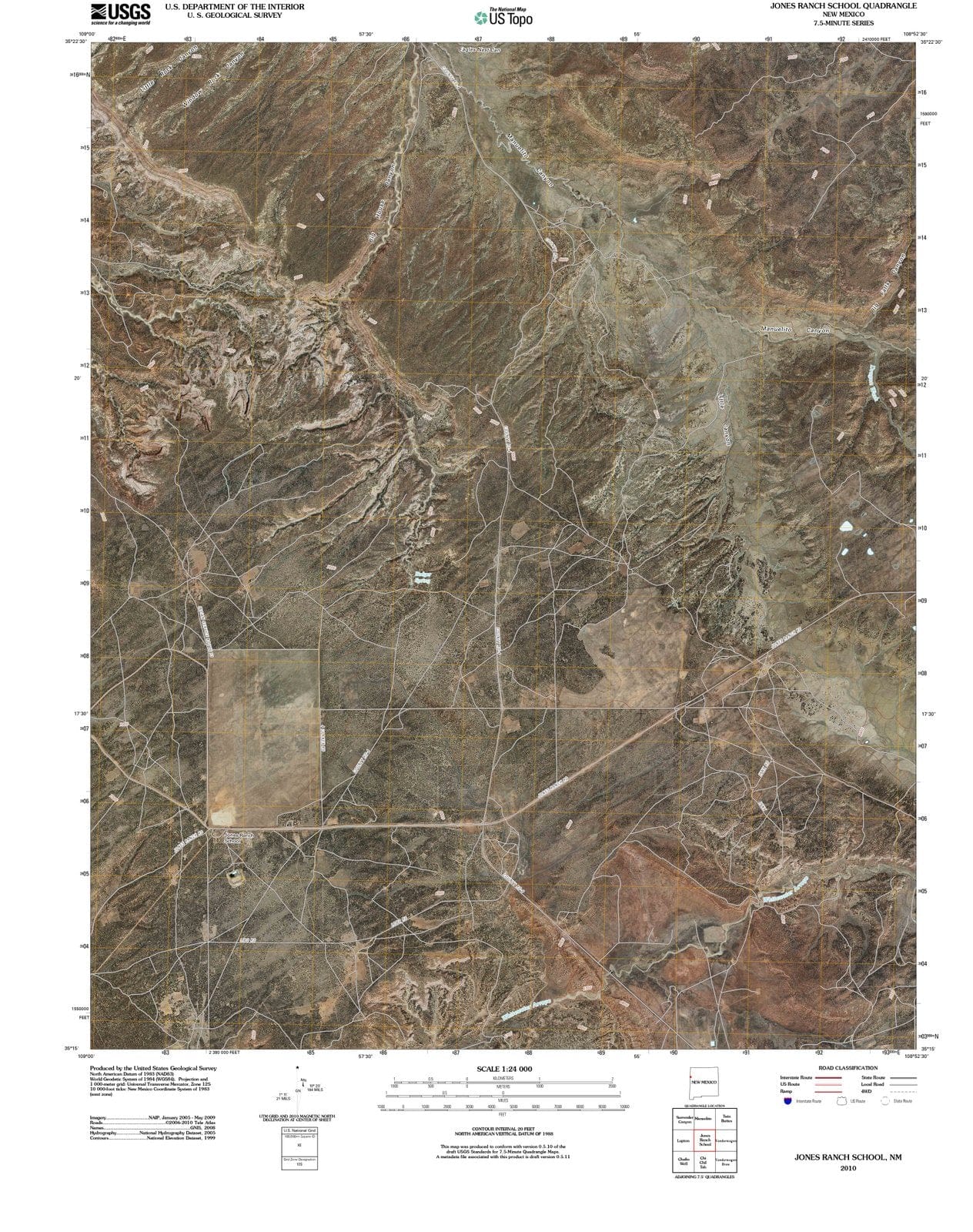 2010 Jones Ranch School, NM - New Mexico - USGS Topographic Map