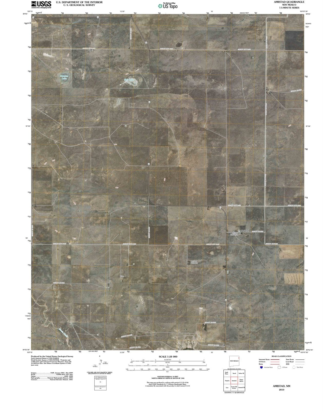 2010 Amistad, NM - New Mexico - USGS Topographic Map
