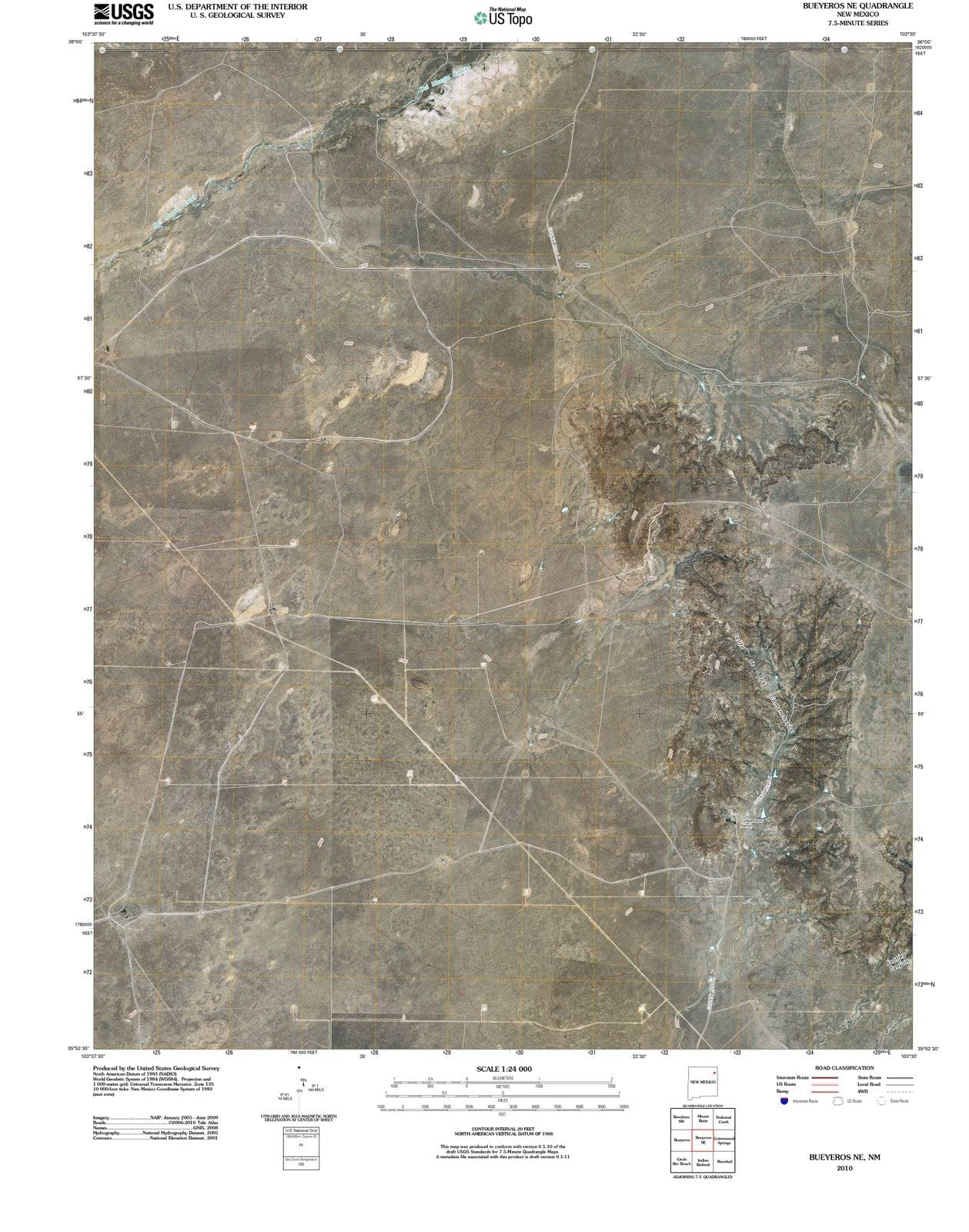 2010 Bueyeros, NM - New Mexico - USGS Topographic Map v2