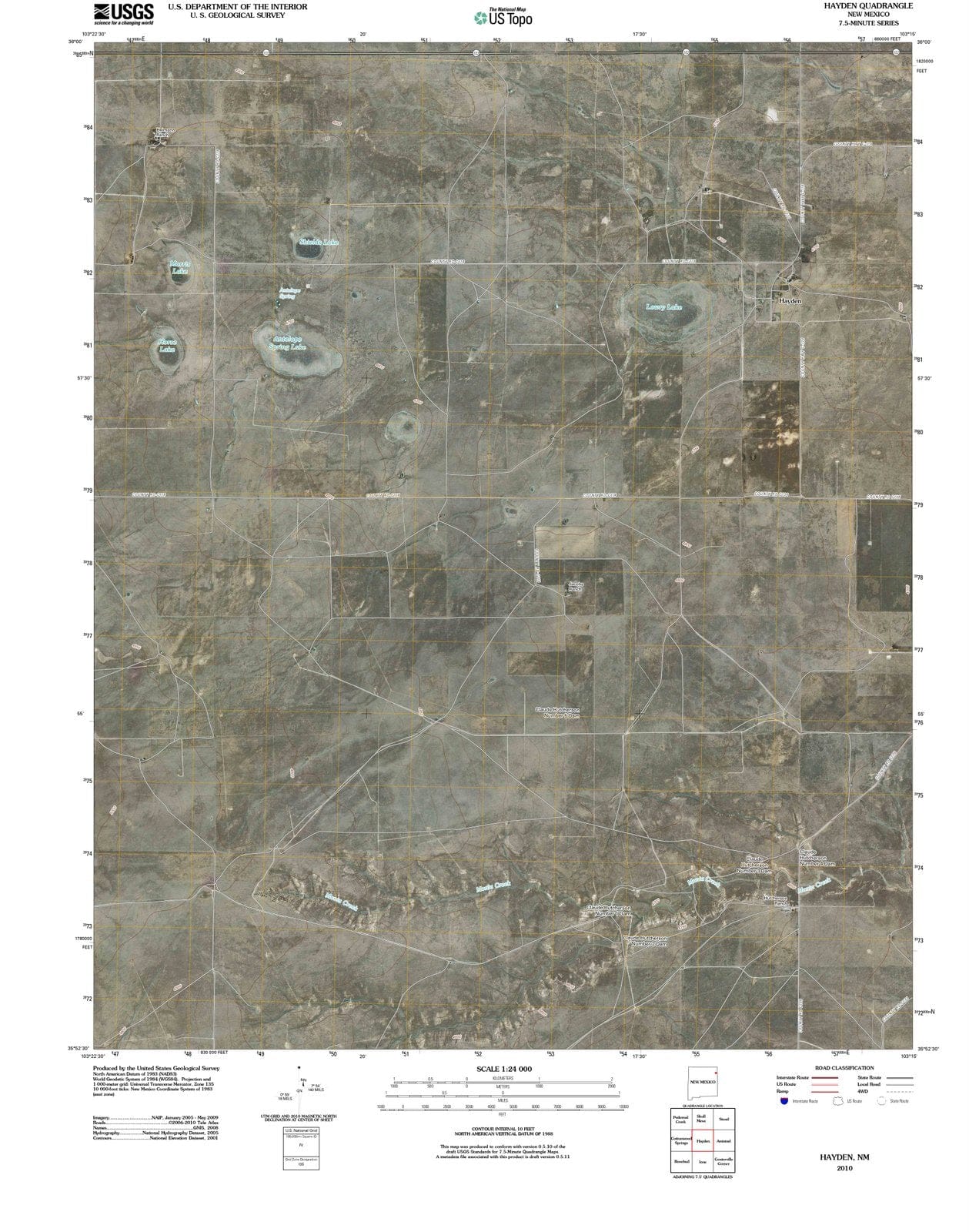 2010 Hayden, NM - New Mexico - USGS Topographic Map
