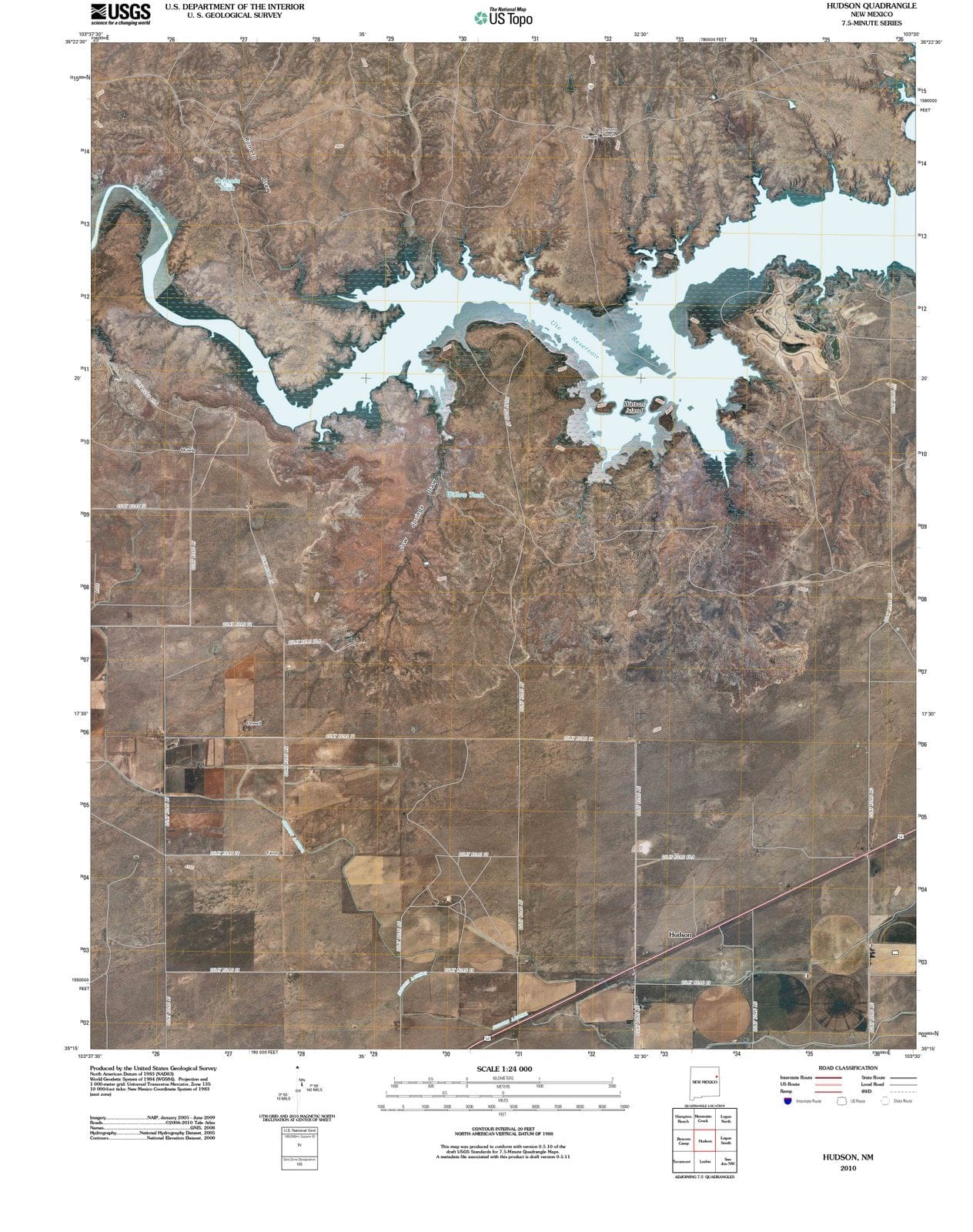2010 Hudson, NM - New Mexico - USGS Topographic Map