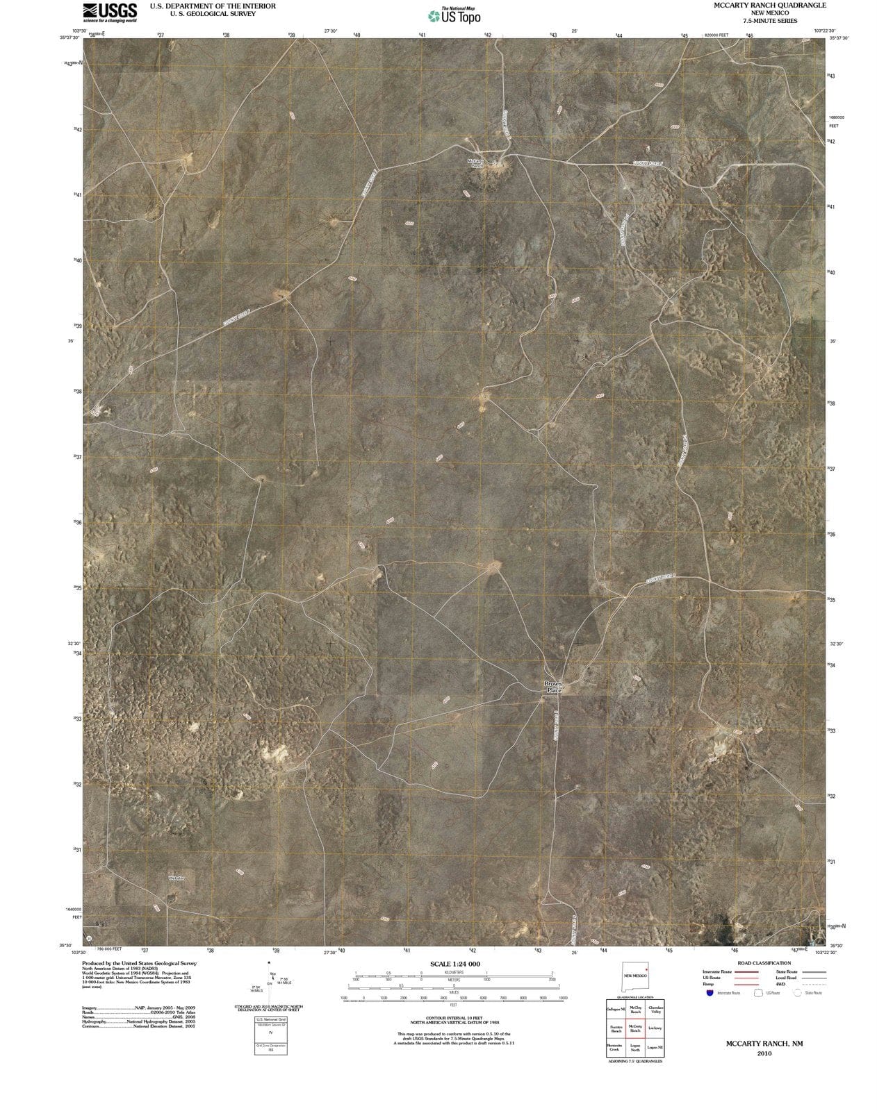 2010 McCarty Ranch, NM - New Mexico - USGS Topographic Map
