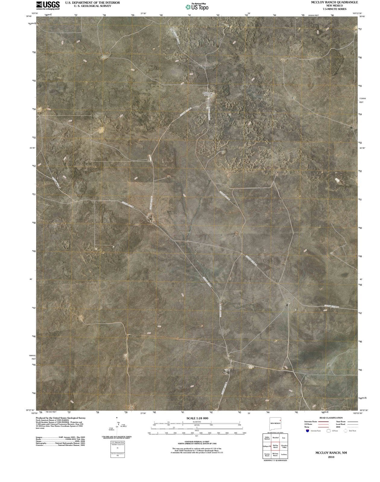 2010 McCloy Ranch, NM - New Mexico - USGS Topographic Map
