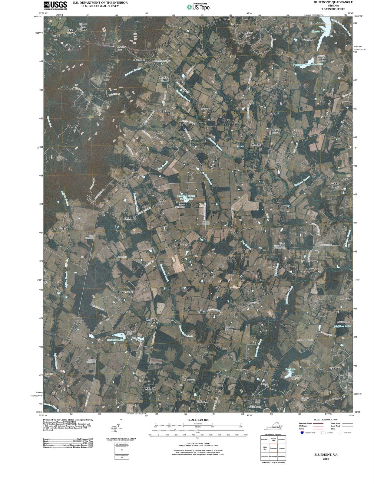 2010 Bluemont, VA - Virginia - USGS Topographic Map