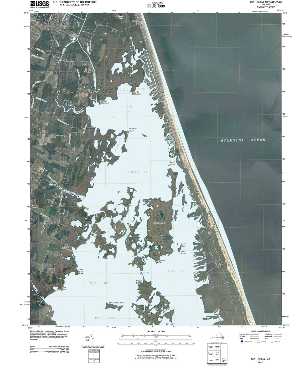 2010 North Bay, VA - Virginia - USGS Topographic Map