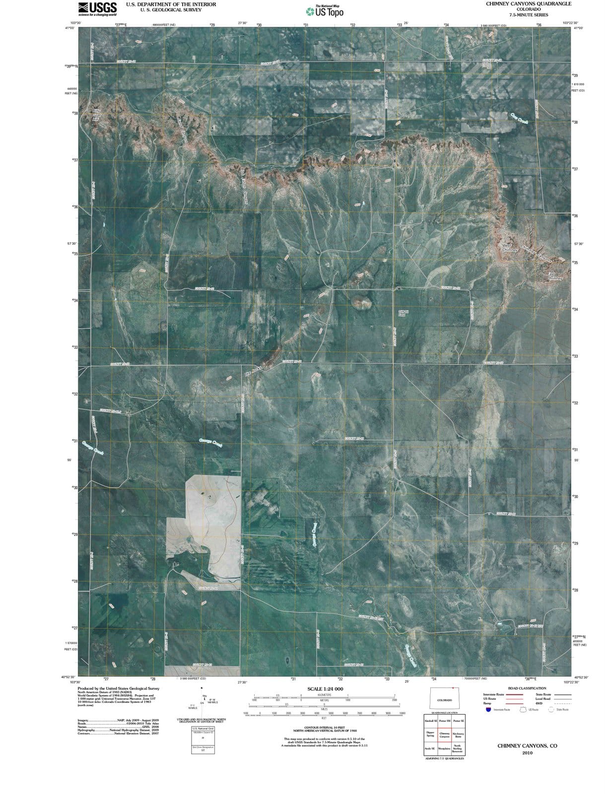 2010 Chimney Canyons, CO - Colorado - USGS Topographic Map