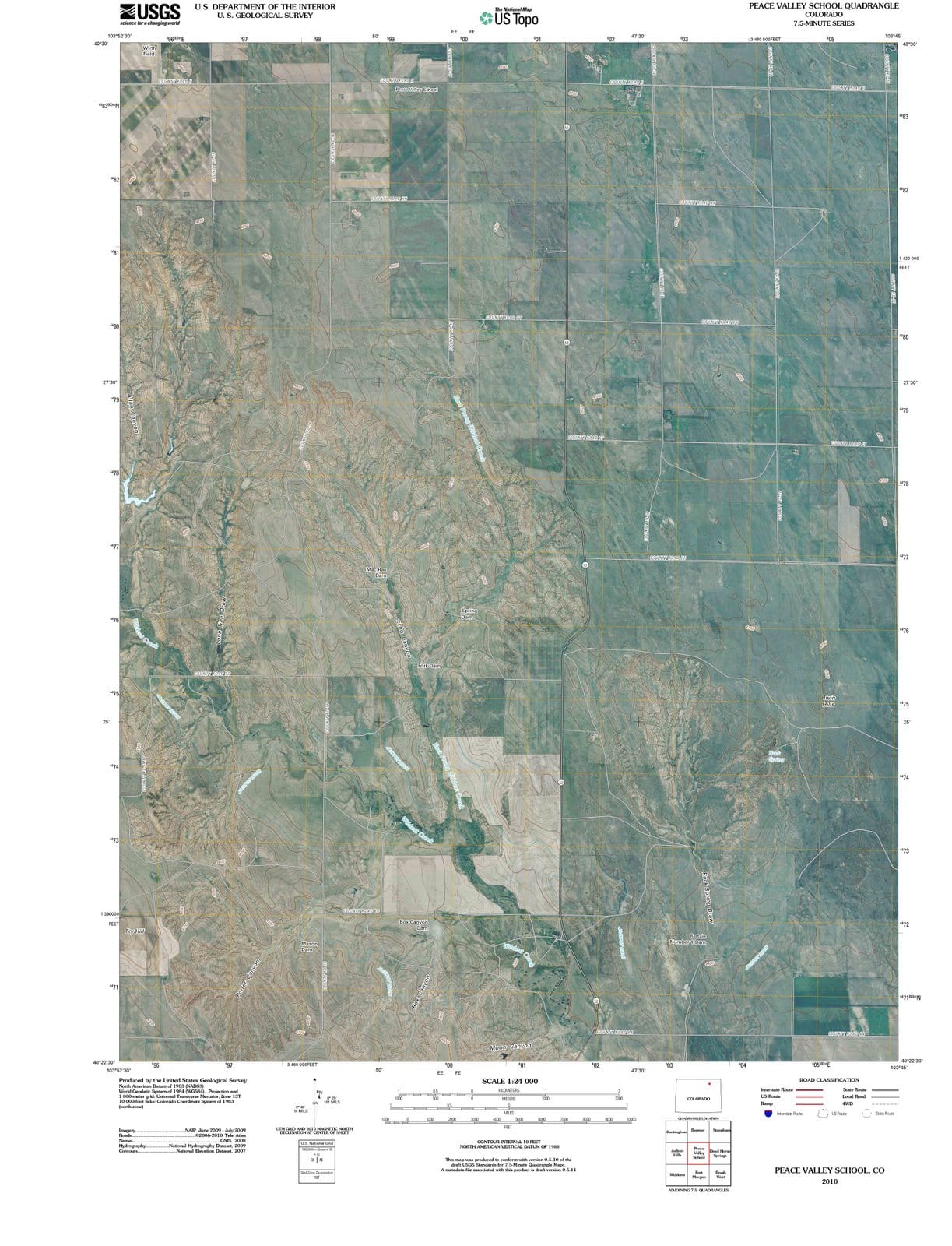 2010 Peace Valley School, CO - Colorado - USGS Topographic Map