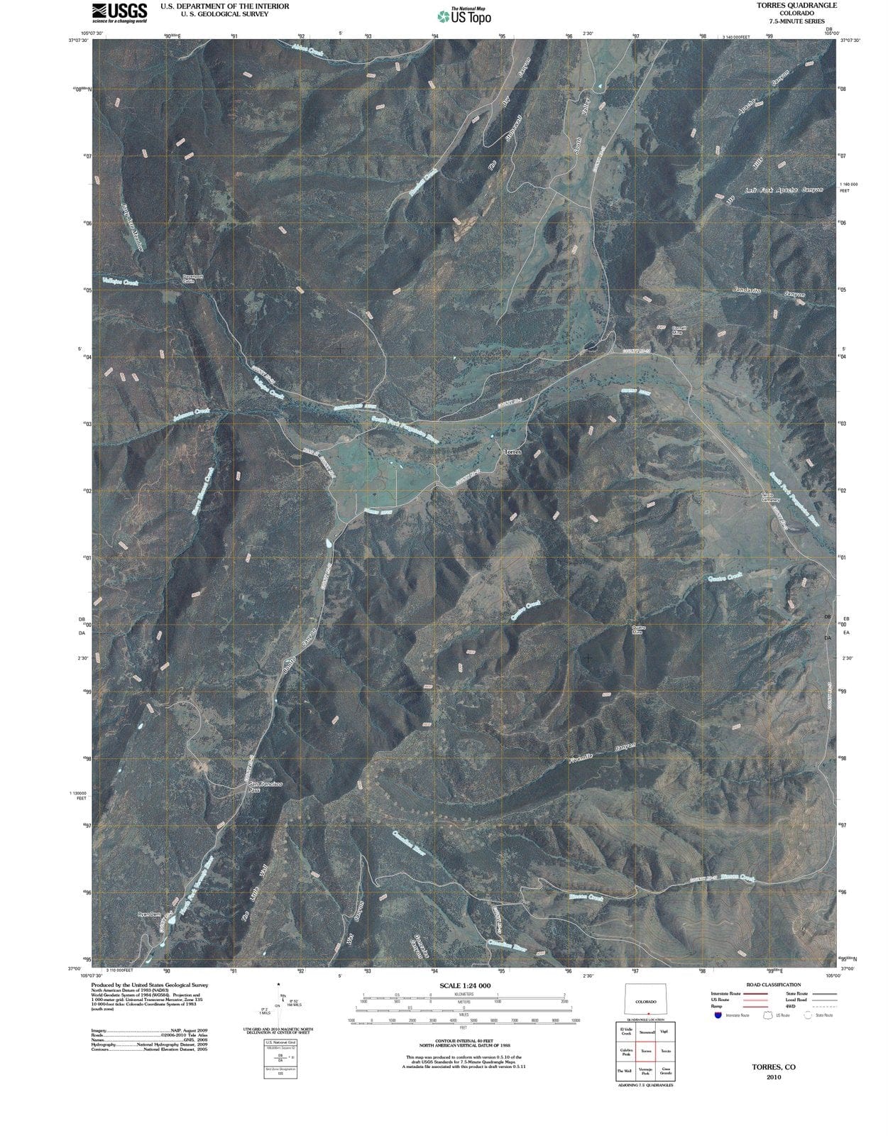 2010 Torres, CO - Colorado - USGS Topographic Map