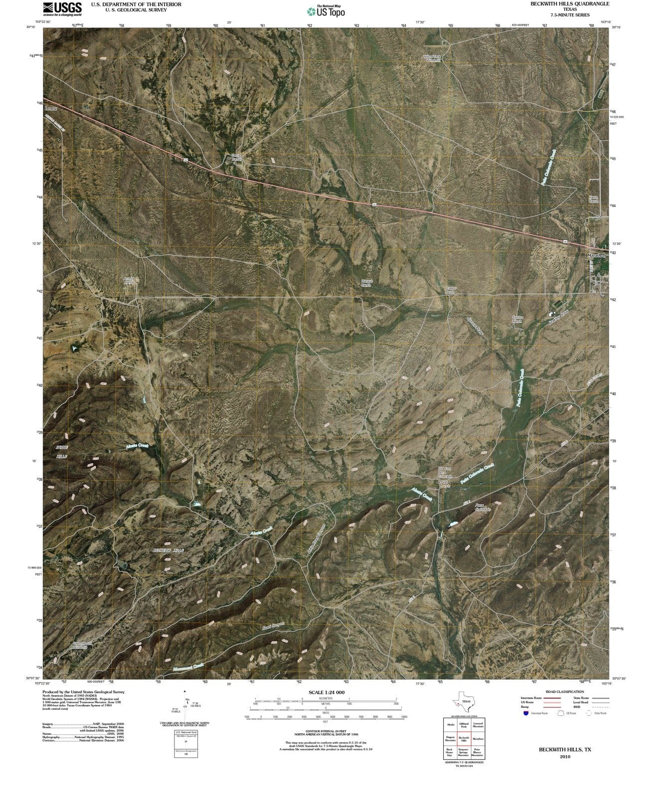 2010 Beckwith Hills, TX - Texas - USGS Topographic Map