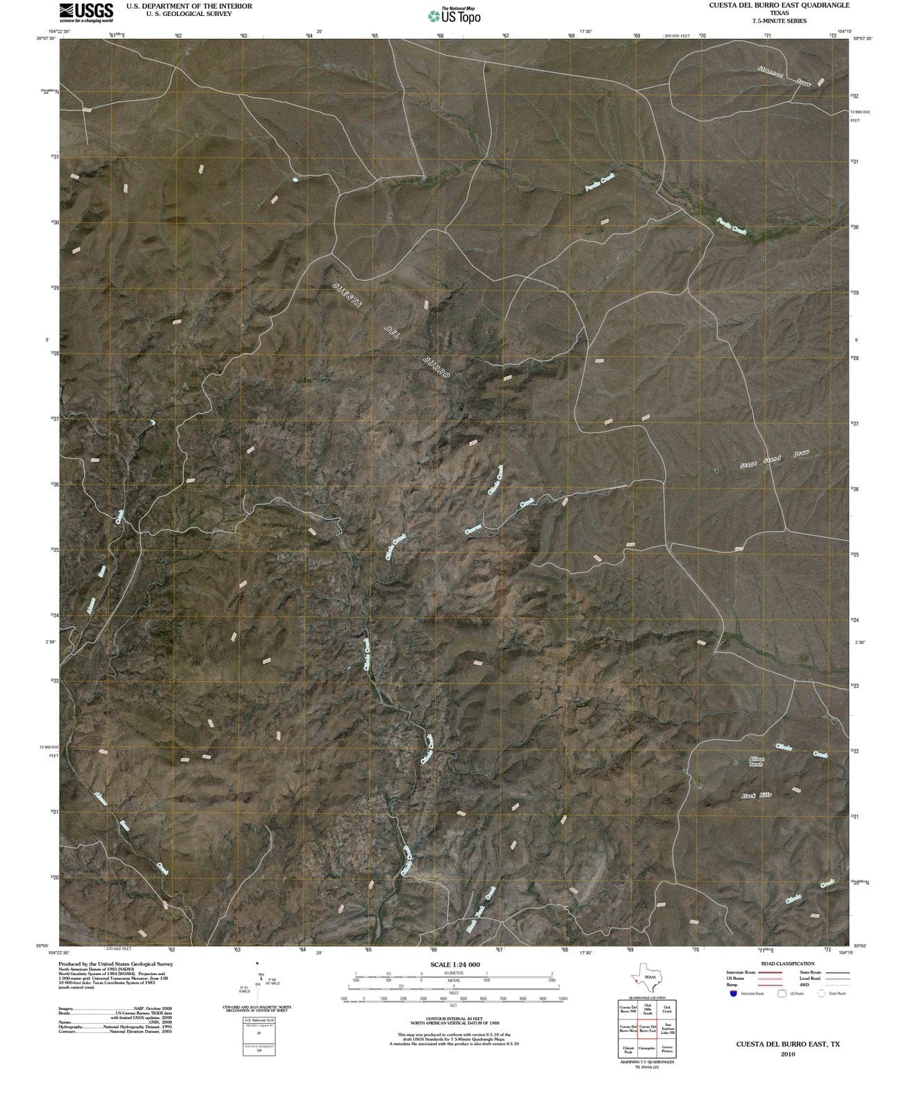 2010 Cuesta Del Burro East, TX - Texas - USGS Topographic Map