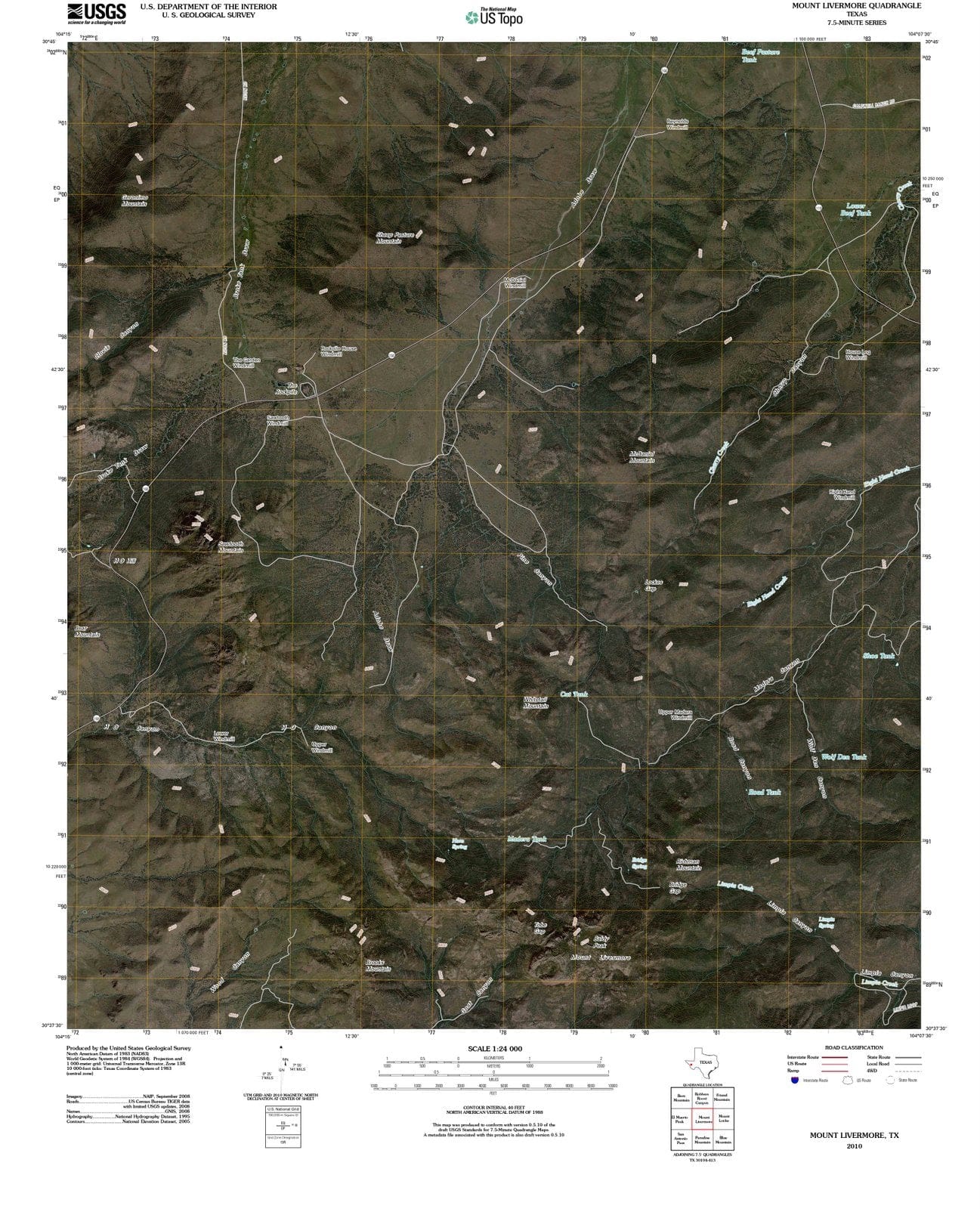 2010 Mount Livermore, TX - Texas - USGS Topographic Map