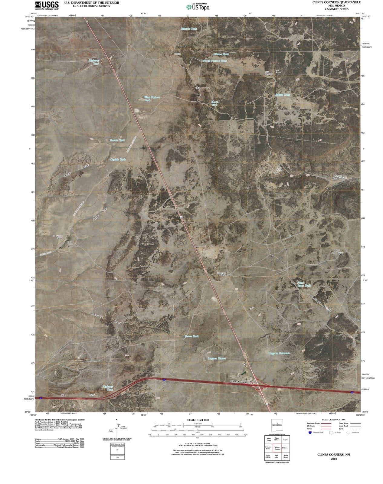2010 Clines Corners, NM - New Mexico - USGS Topographic Map