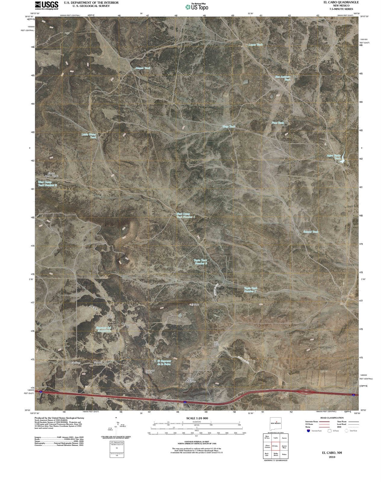 2010 El Cabo, NM - New Mexico - USGS Topographic Map