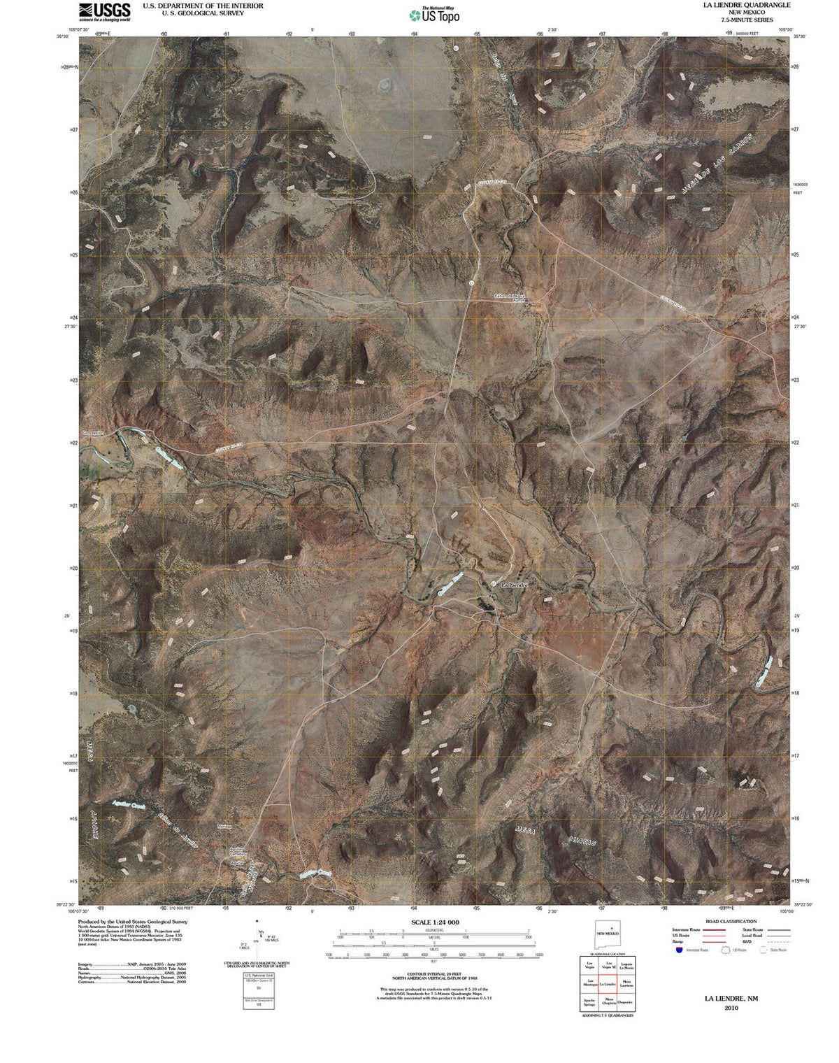 2010 La Liendre, NM - New Mexico - USGS Topographic Map