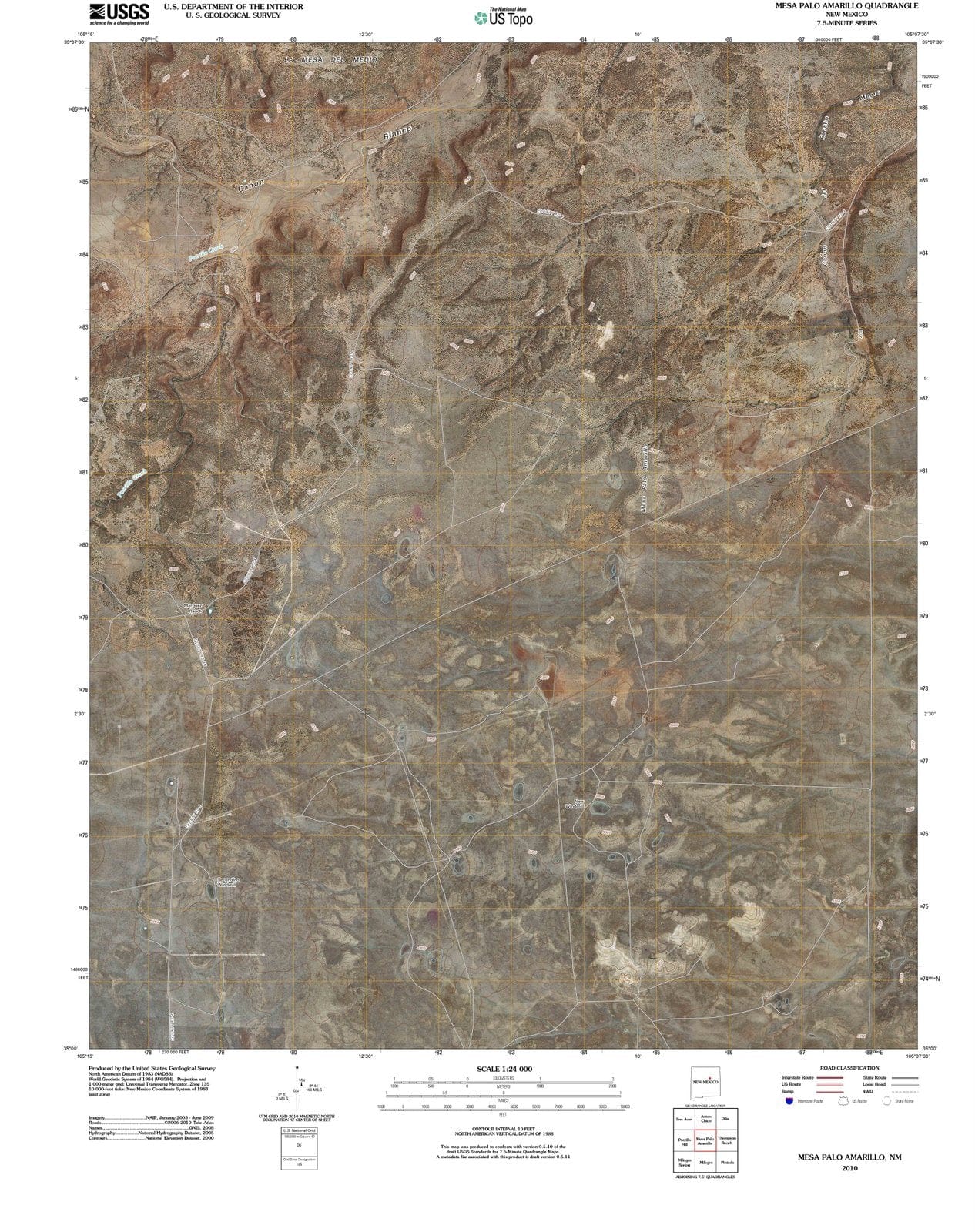 2010 Mesa Palo Amarillo, NM - New Mexico - USGS Topographic Map