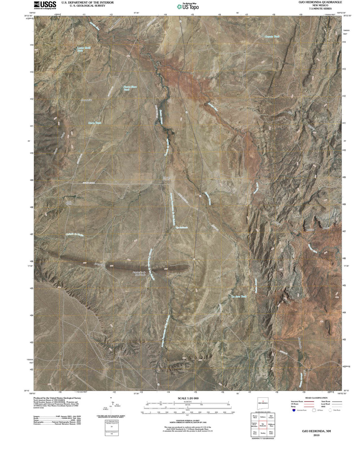 2010 Ojo Hedionda, NM - New Mexico - USGS Topographic Map