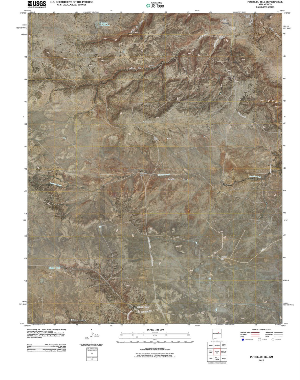 2010 Potrillo Hill, NM - New Mexico - USGS Topographic Map
