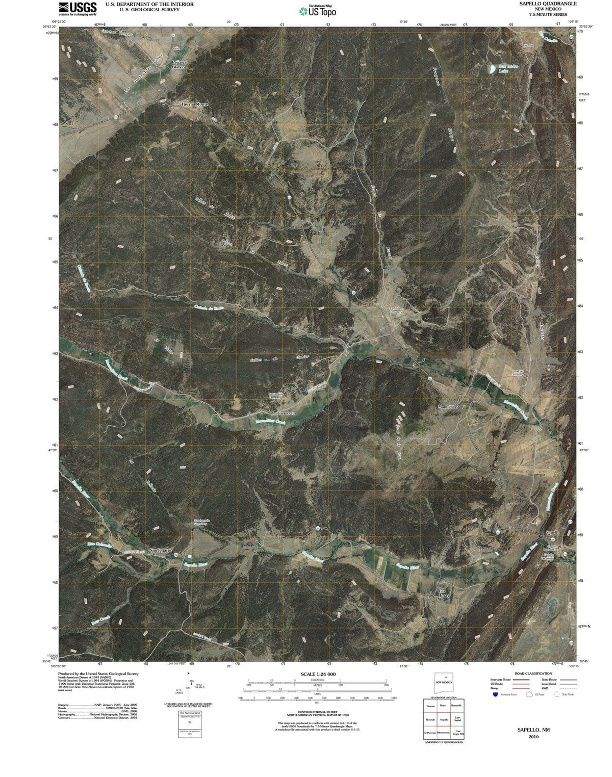 2010 Sapello, NM - New Mexico - USGS Topographic Map