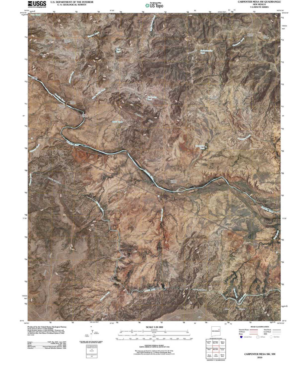 2010 Carpenter Mesa, NM - New Mexico - USGS Topographic Map v2